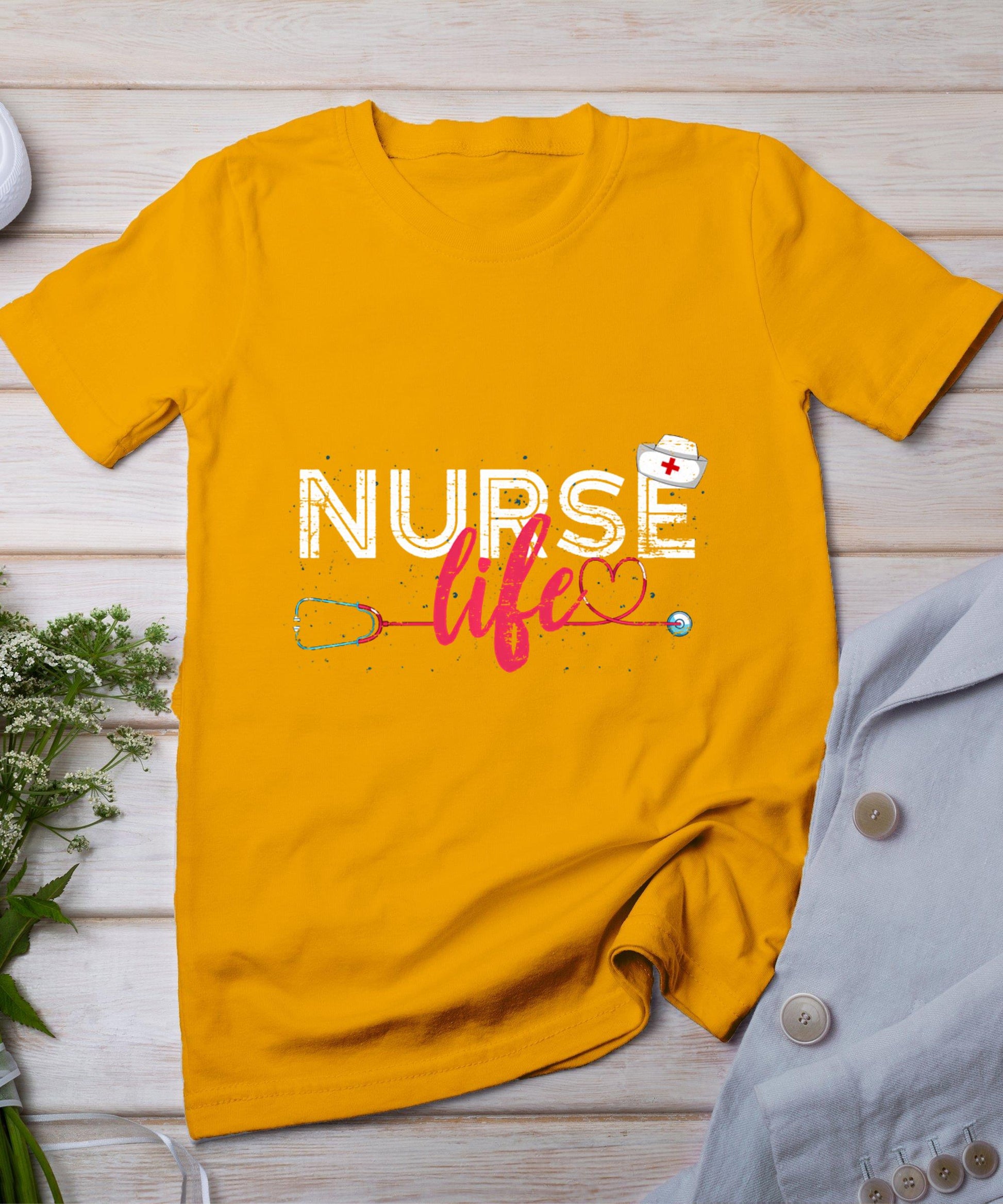 Nurse Life Hospital Lpn Stethoscope Healthcare Nursing Nurse T-Shirt