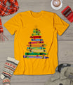 Teacher Christmas Tshirt Crayon Tree Light Gifts Student T-Shirt