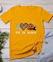 Peace Love Halloween Happy Halloween Pumpkin Leopard Heart T-Shirt