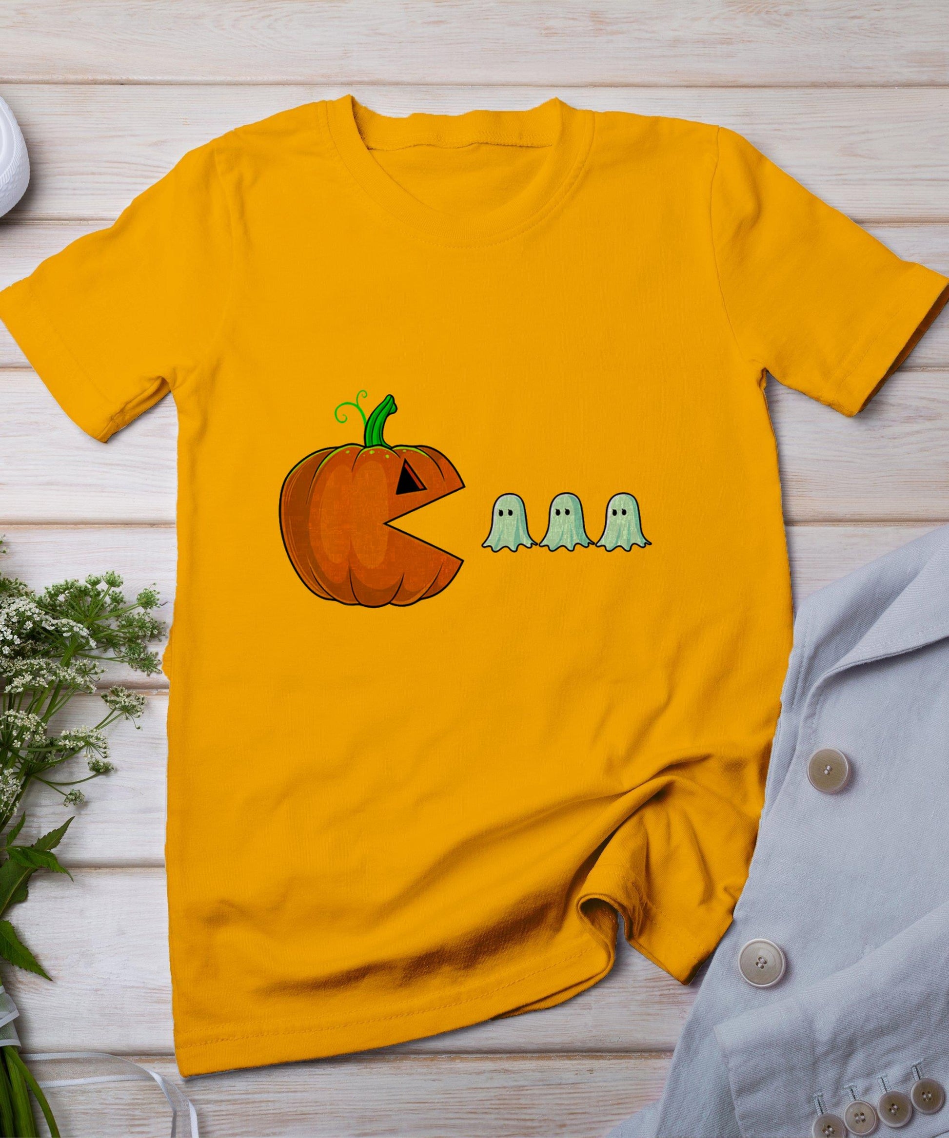 Halloween Pumpkin Funny Ghosts Boys Kids Women Men T-Shirt