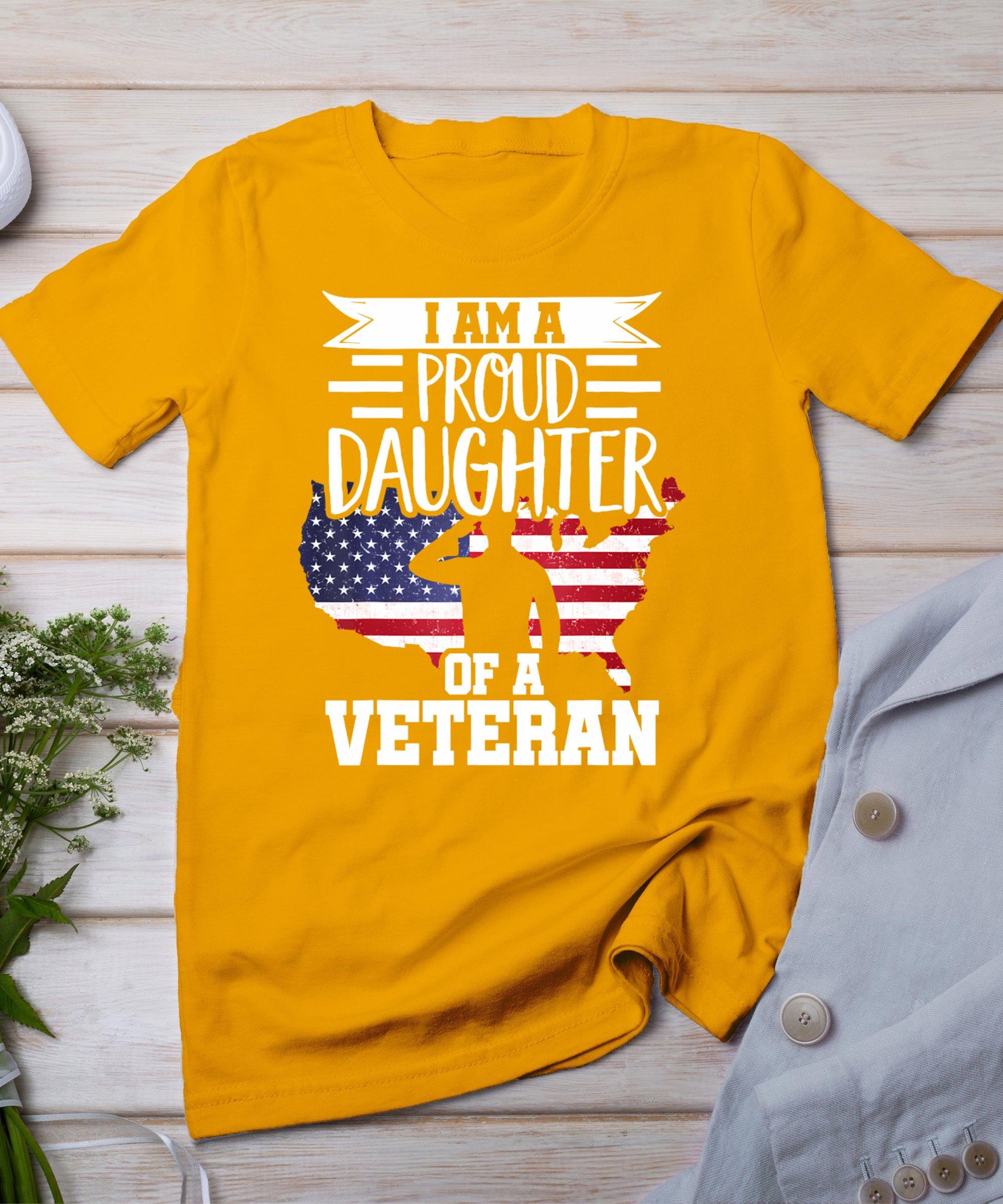 Proud Daughter Veteran Nothing Scares Patriotic Veterans Day T-Shirt