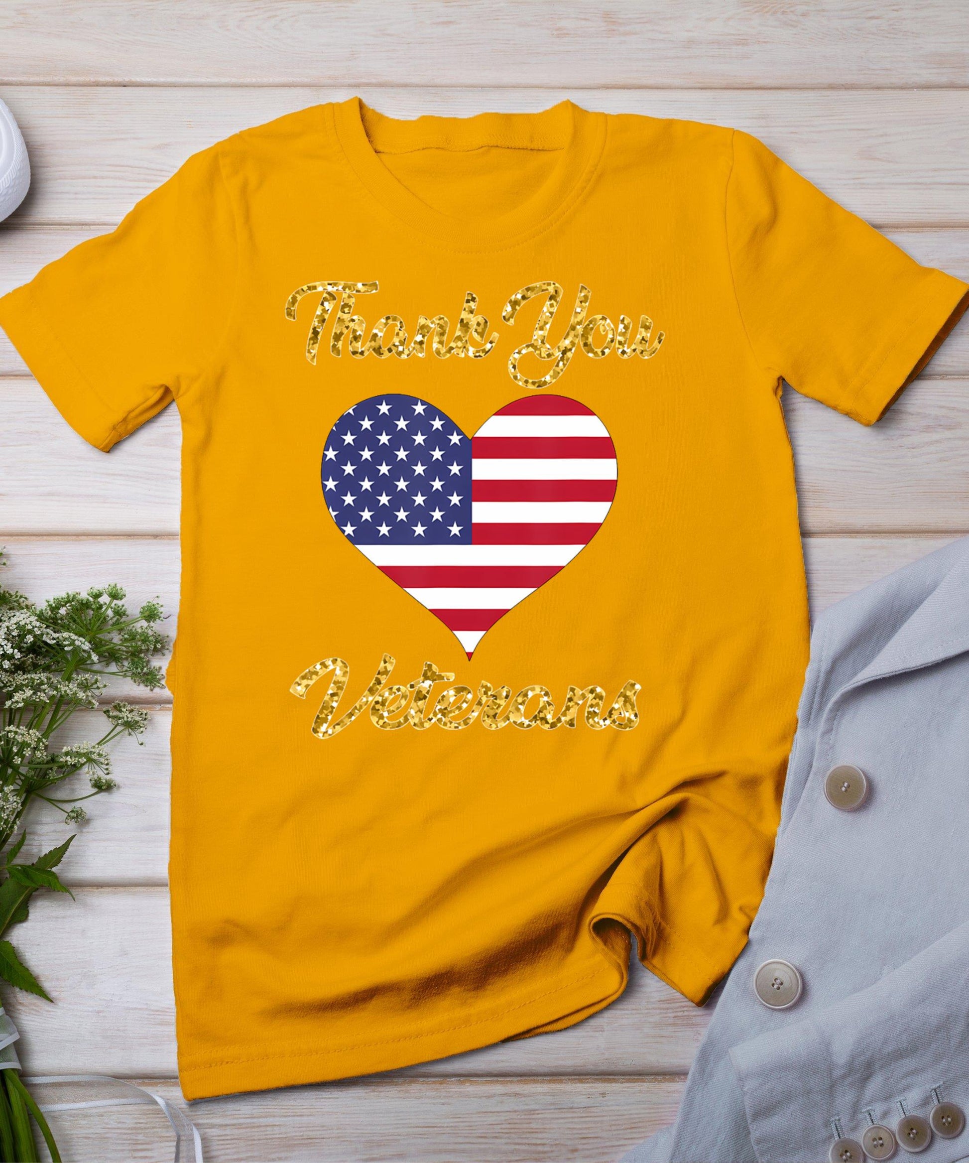 Veterans Day With American Flag For Men Dad Women Kids T-Shirt