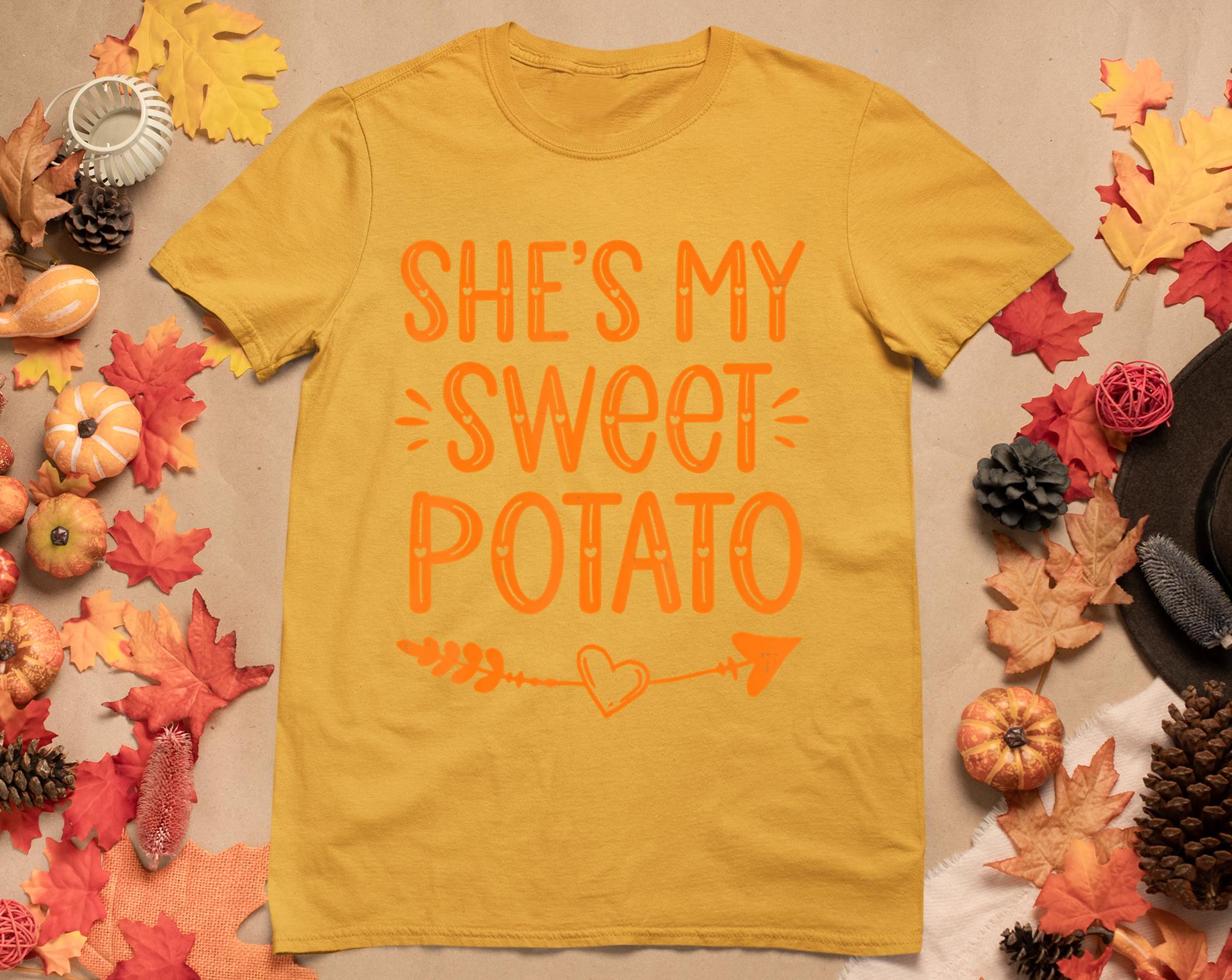 Thanksgiving Matching Couples She's My Sweet Potato I Yam T-Shirt