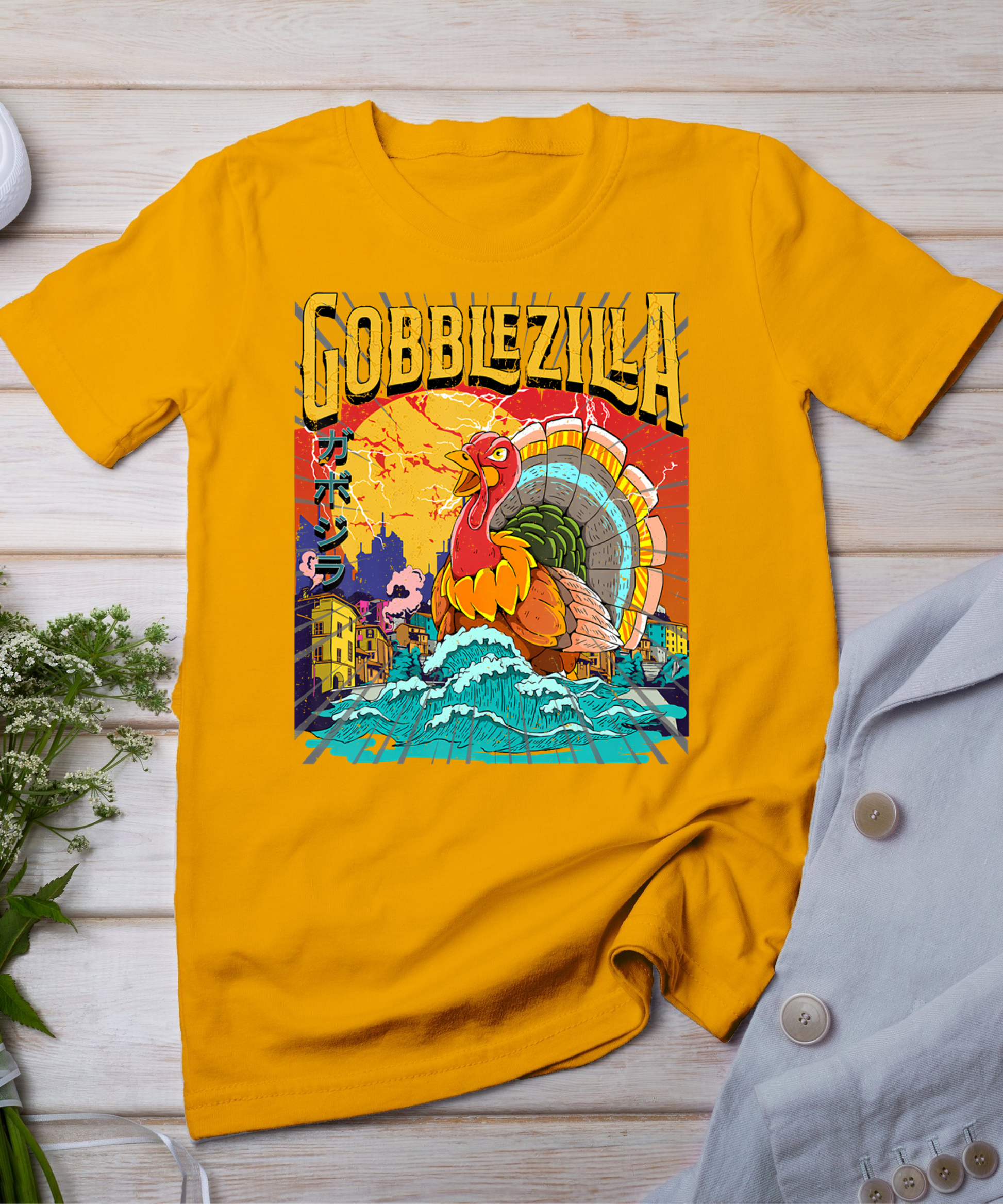 Turkey Day Thanksgiving Gobblezilla T-Shirt