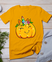 Unicorn Pumpkin Halloween Girl Cute Thanksgiving Girls T-Shirt