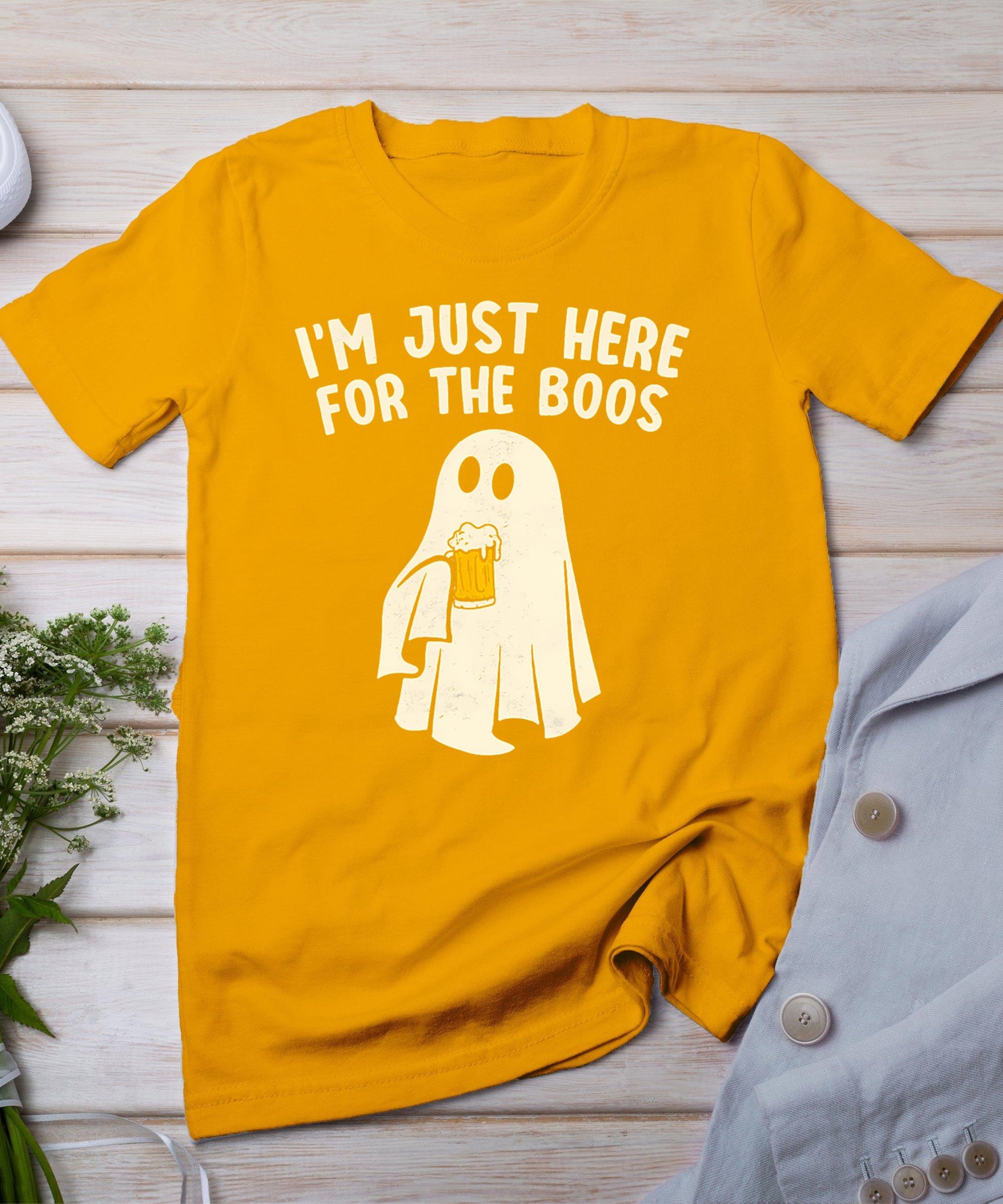 Funny I'm Just Here For The Boos Halloween Costumes Ghost T-Shirt