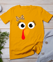 Turkey Face Girl Leopard Bow Thanksgiving Costume Turkey T-Shirt