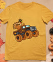 Thanksgiving Turkey Riding Monster Truck Boys Kids T-Shirt