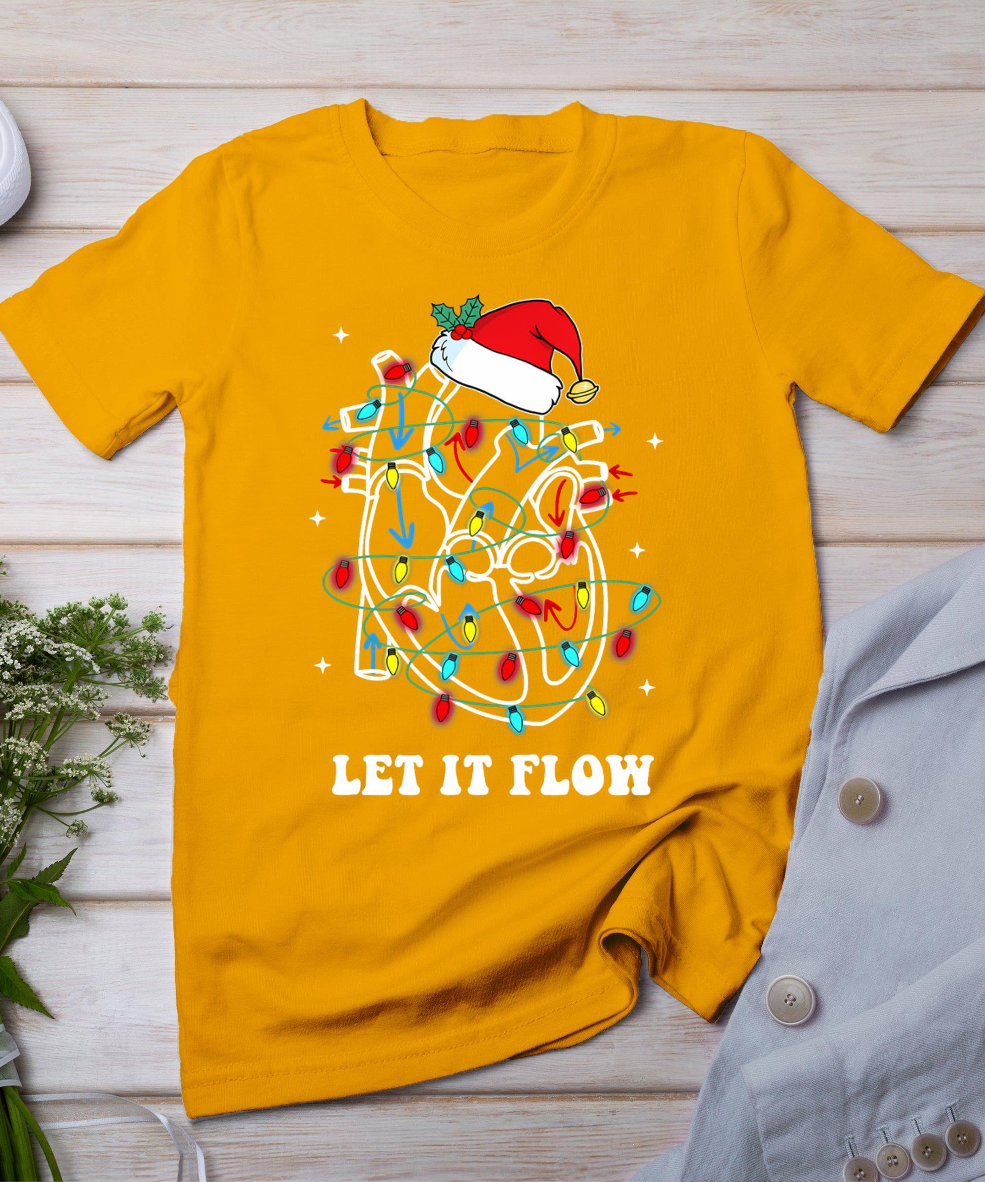 Let It Flow Cardiac Nurse Xmas Cardiology Nurse Christmas T-Shirt