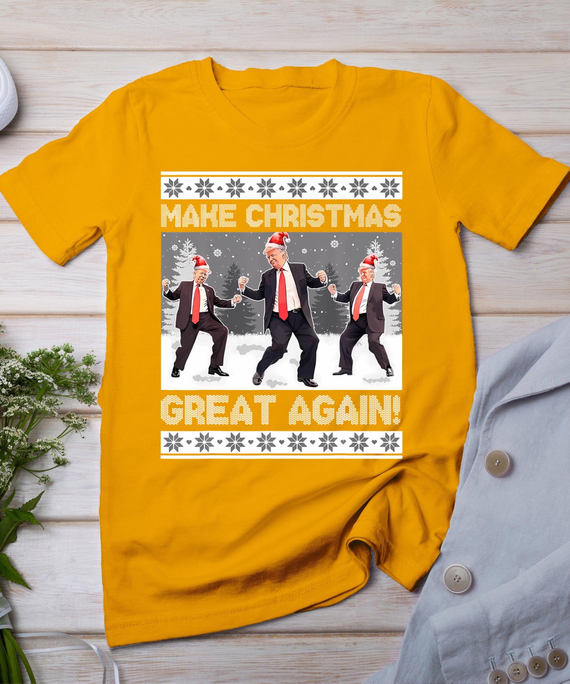 Santa Trump Dance Make Christmas Great Again Ugly Sweater T-Shirt