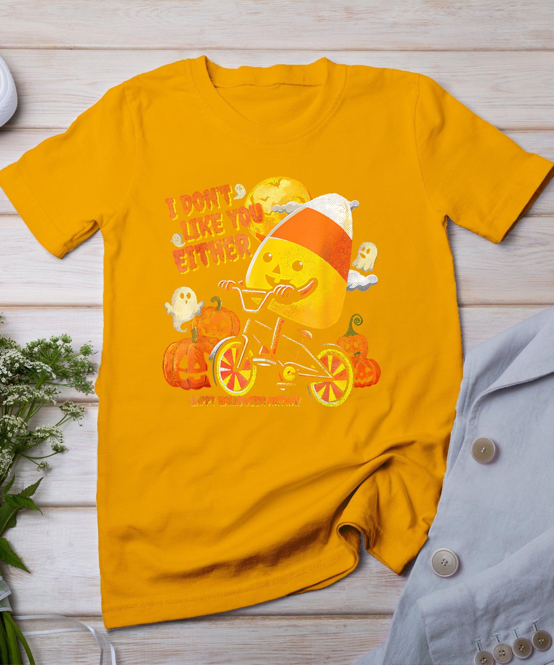 Halloween Costume Team Candy Corn I Don't Like You Either T-Shirt