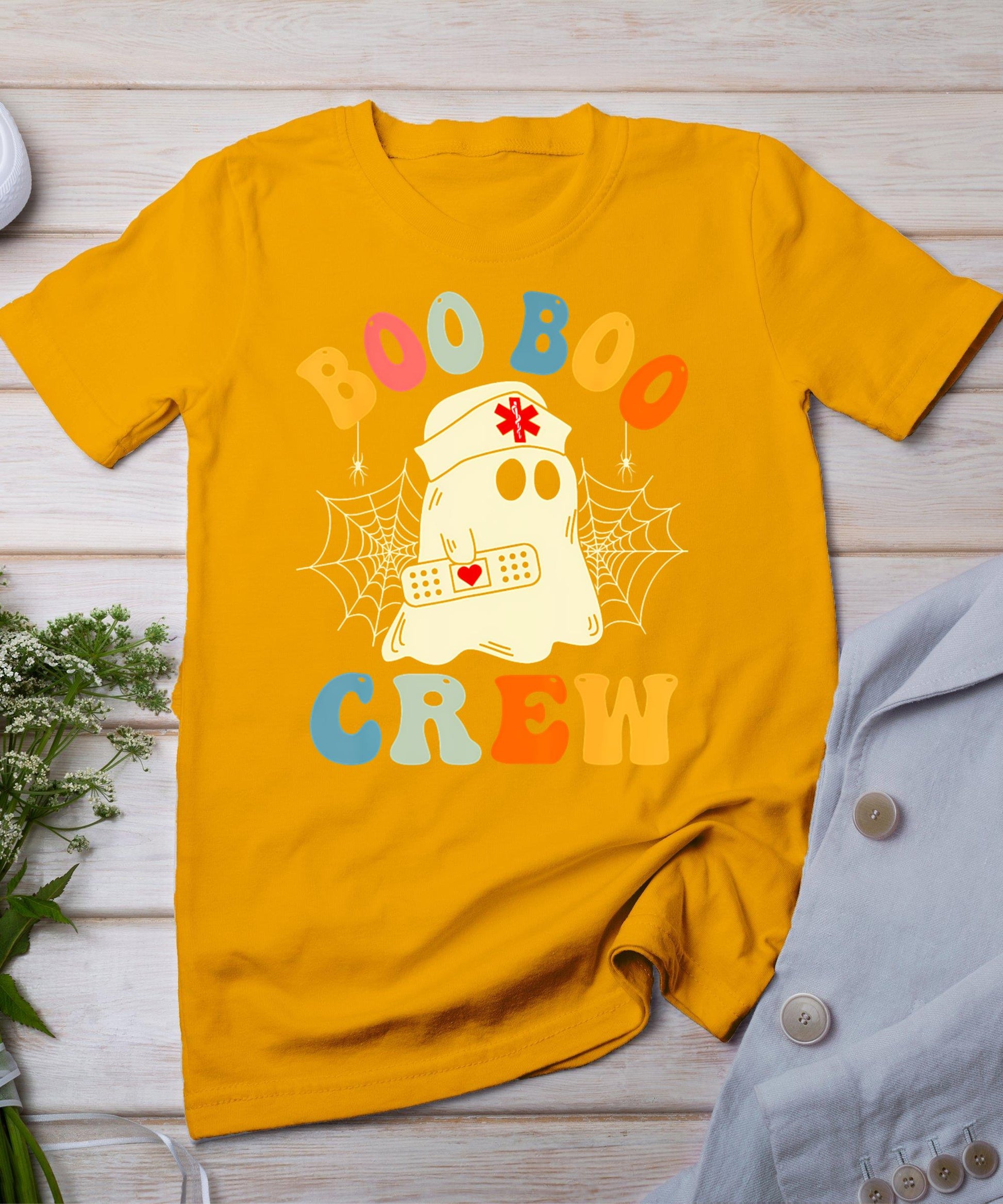 Boo Boo Crew Nurse Halloween Ghost Nurse Nursing Scrub Women T-Shirt