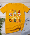 Cna Squad Gnome Nurse Leopard Thanksgiving Fall Stethoscope T-Shirt