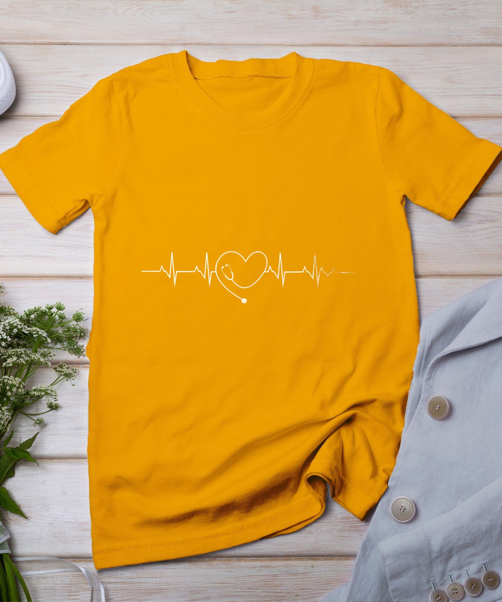 Medical Nursing Heart Stethoscope Heartbeat Medical Nurse T-Shirt