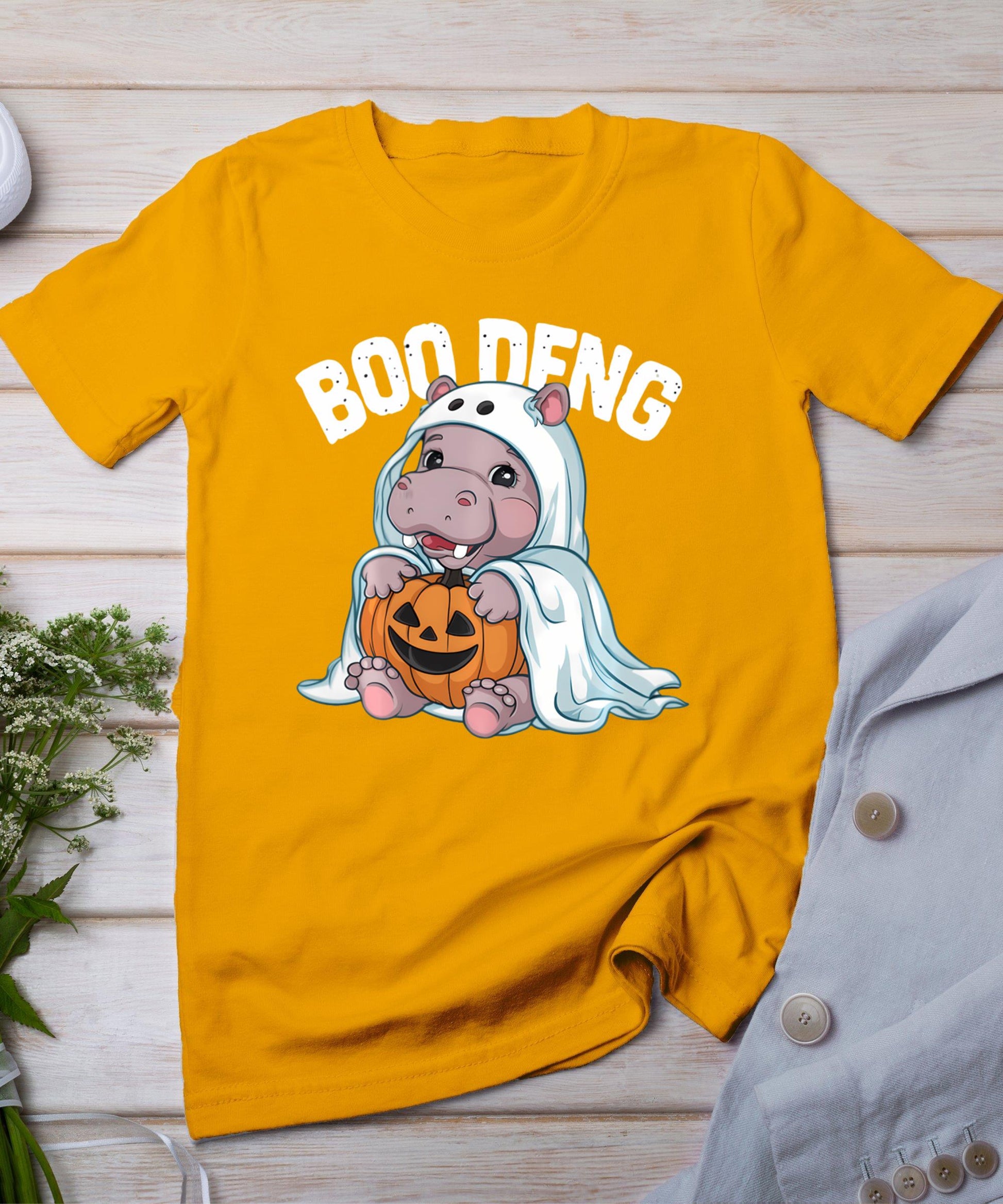 Halloween Moo Deng Baby Hippo Boo Deng T-Shirt