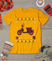 Scooters Red Plaid Xmas Lights Ugly Christmas T-Shirt