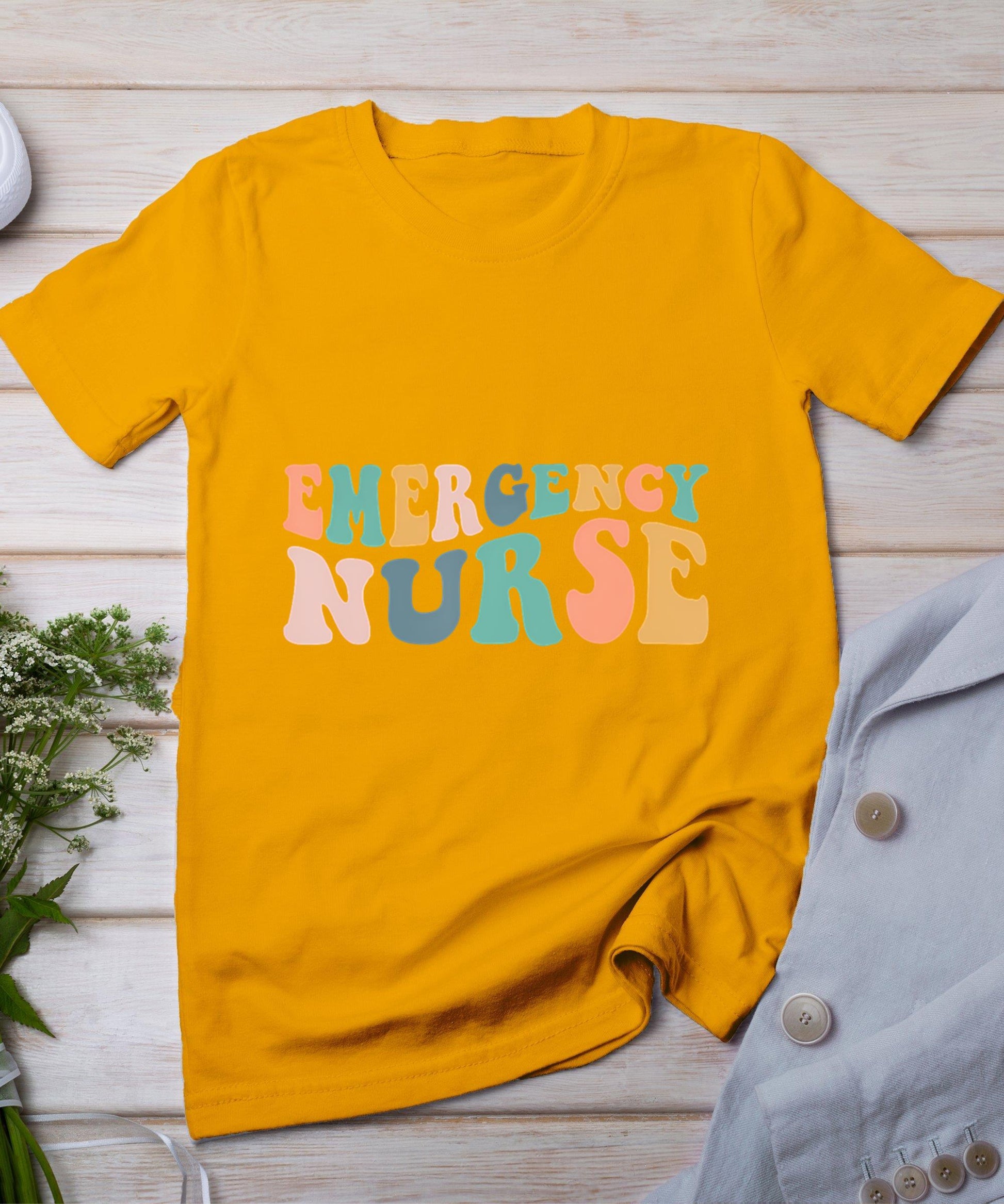 Groovy Er Nurse Emergency Room Nurse School Women Nursing T-Shirt