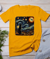 Halloween Van Gogh Starry Night Black Cat Pumpkins Bats T-Shirt