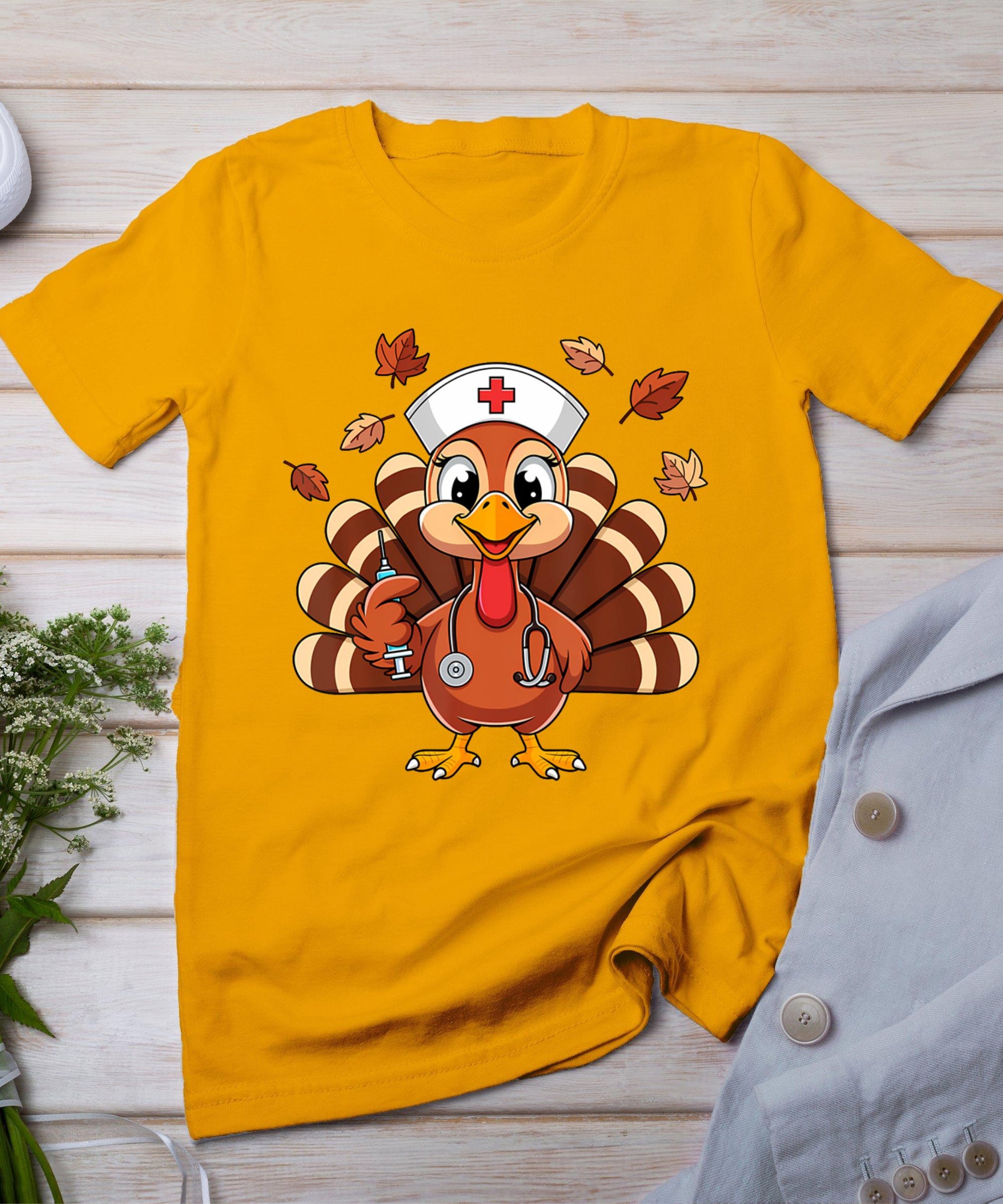 Thanksgiving Nurse Turkey Rn Icu Er Nicu Nurse Crew Women T-Shirt