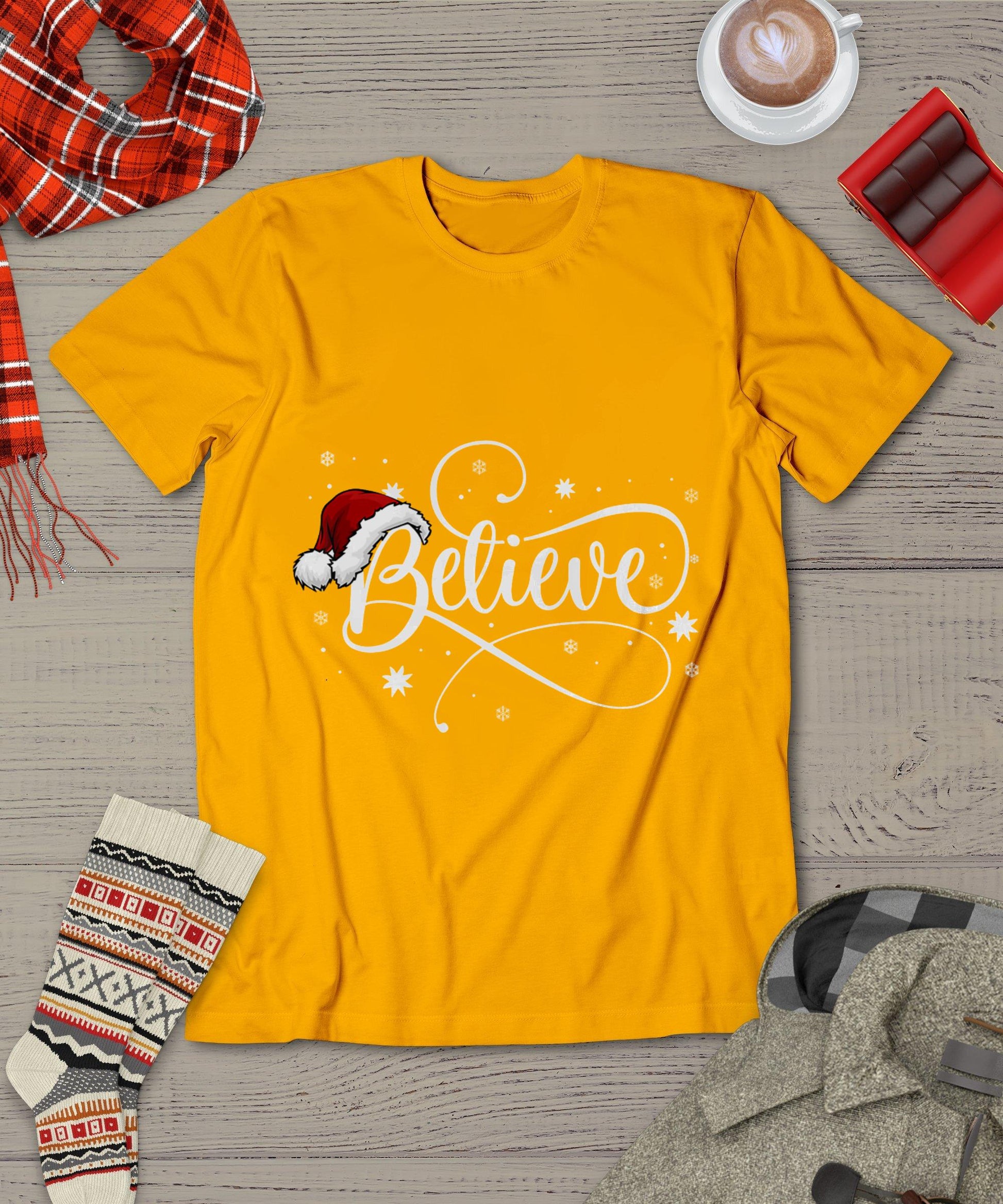 Christmas Shirt - Believe Santa Claus Believe Christmas Kids T-Shirt