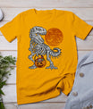 Halloween Dinosaur Skeleton T Rex Scary Pumpkin Moon T-Shirt