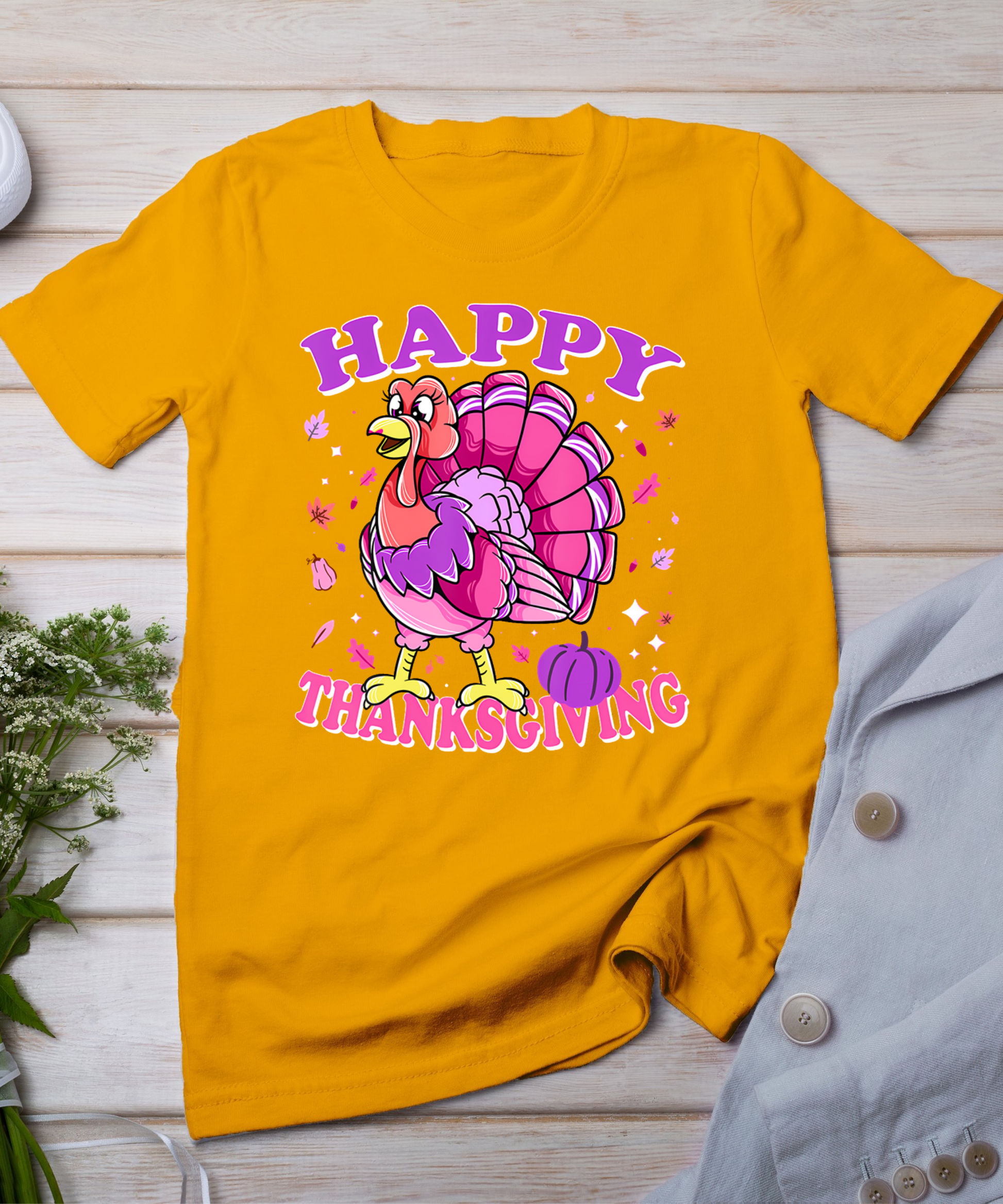 Female Turkey Happy Thanksgiving T-Shirt