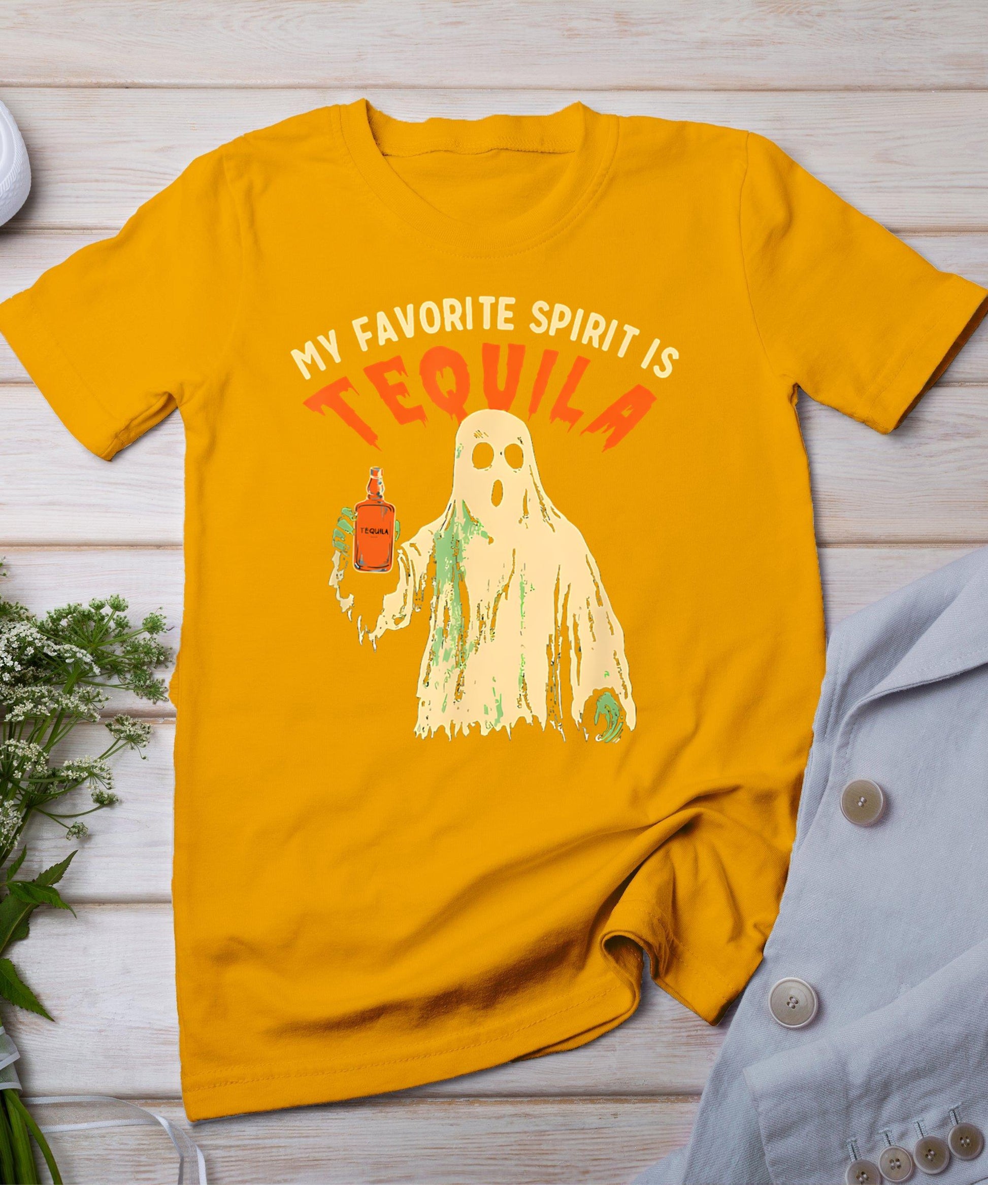 My Favorite Spirit Is Tequila Funny Halloween Party Adult T-Shirt