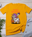 Cute Skeleton Riding Triceratops Happy Halloween Design T-Shirt