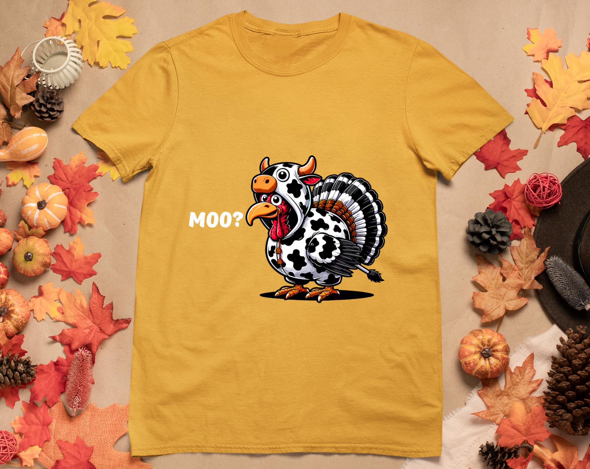 Turkey Moo Funny Thanksgiving T-Shirt