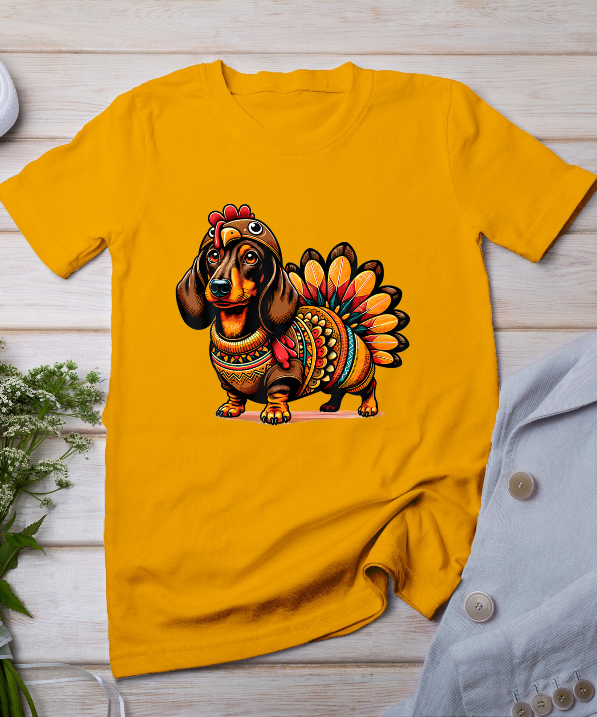 Dachshund Dog Weiner Turkey Costume T-Shirt