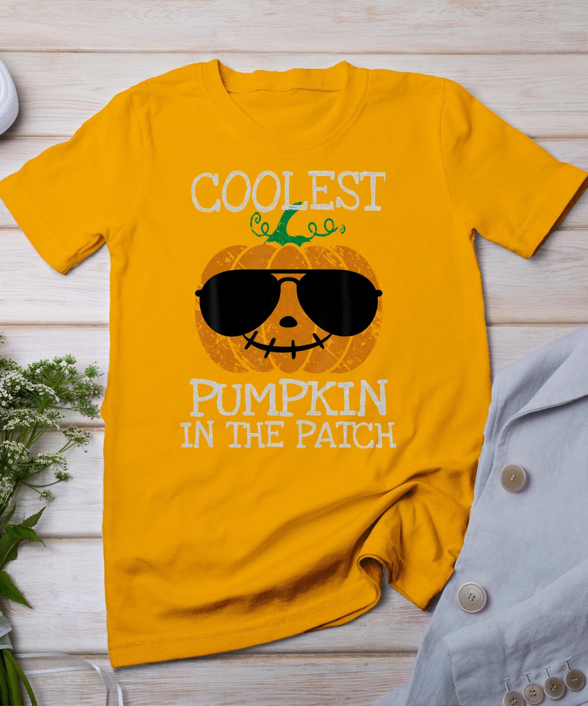 Kids Coolest Pumpkin In The Patch Halloween Boys Girls Teens T-Shirt