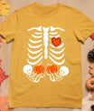 Skeleton Twin Pregnancy Announcement Halloween Pregnant Mom T-Shirt