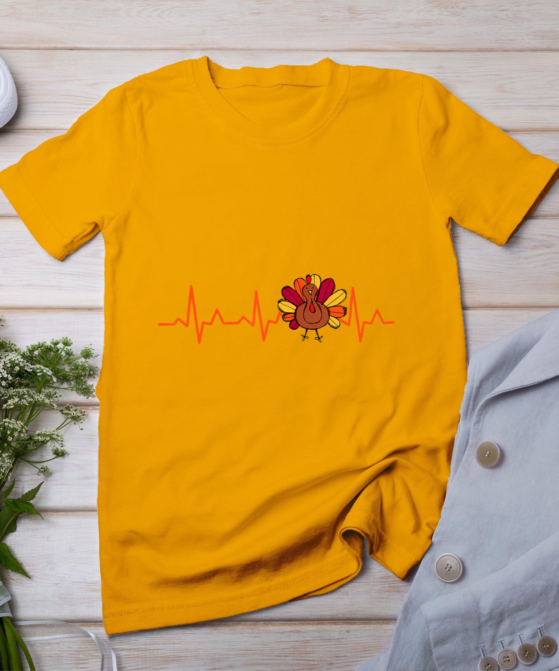 Ekg Heartbeat Turkey Nurse Nursing School Fall Thanksgiving T-Shirt