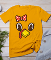 Cute Turkey Face Ribbon Thanksgiving Kid Toddler Girls Women T-Shirt