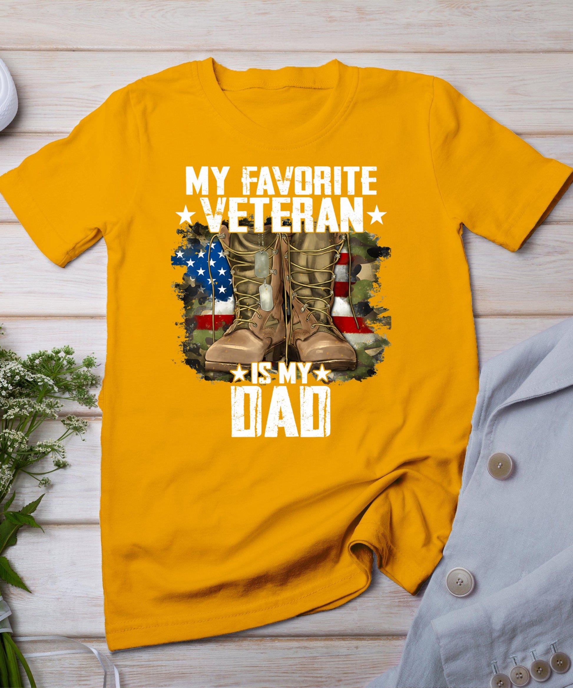 Father Veterans Day My Favorite Veteran Is My Dad For Kids T-Shirt