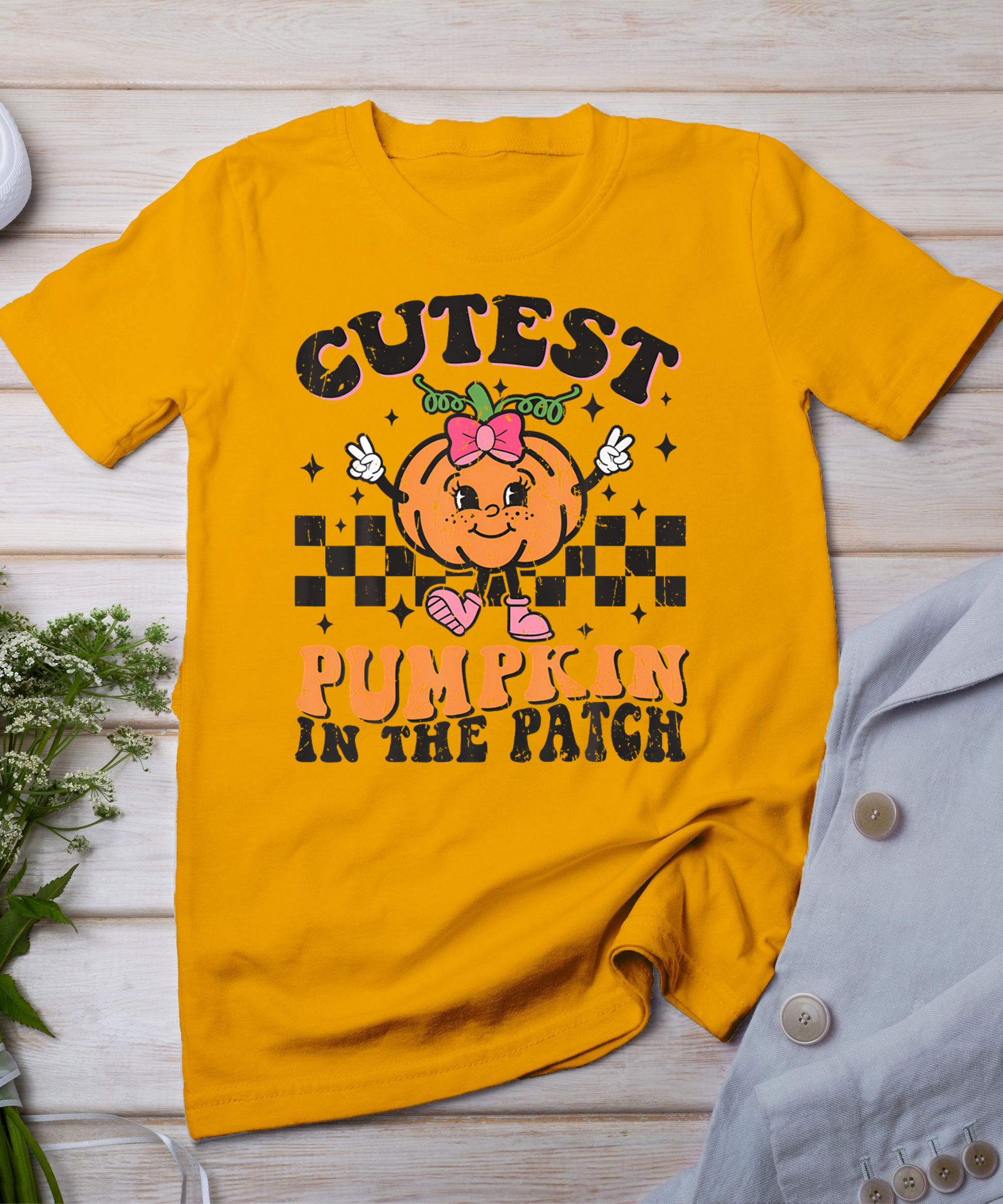 Cutest Pumpkin In The Patch Funny Halloween Thanksgiving T-Shirt