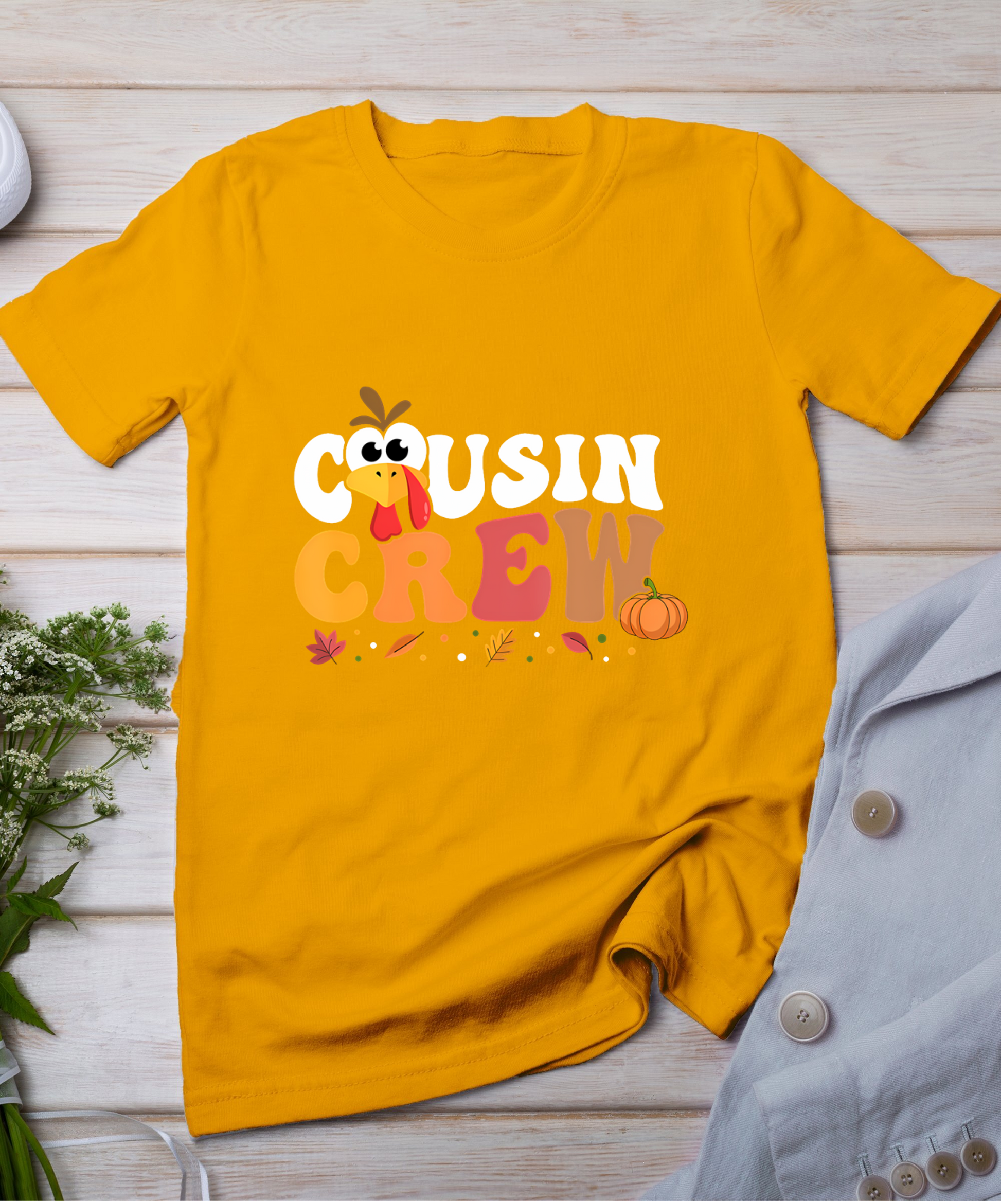 Cousin Crew Thanksgiving Family Matching Turkey Day Fall T-Shirt