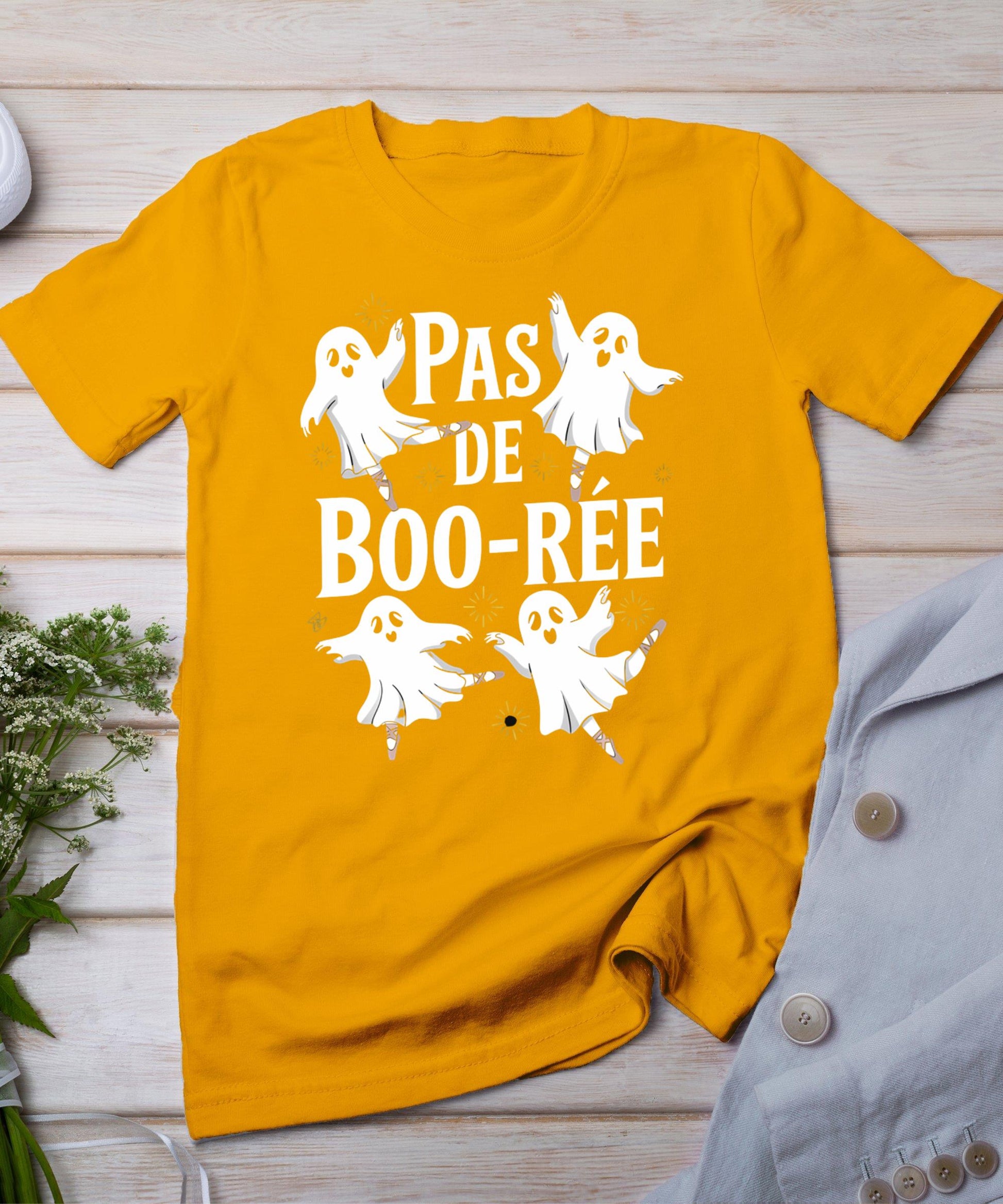 Funny Ghost Ballet Pas De Boo Halloween Dance T-Shirt