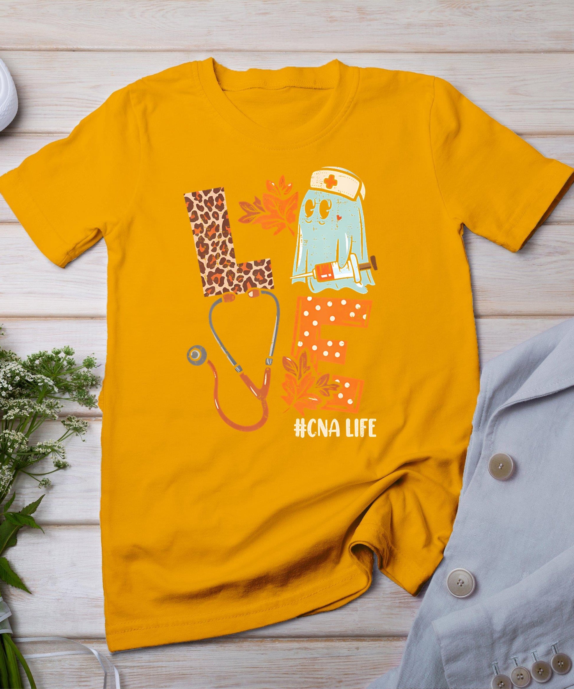 Halloween Nurse Assistant Shirts Love Cna Life Stethoscope T-Shirt