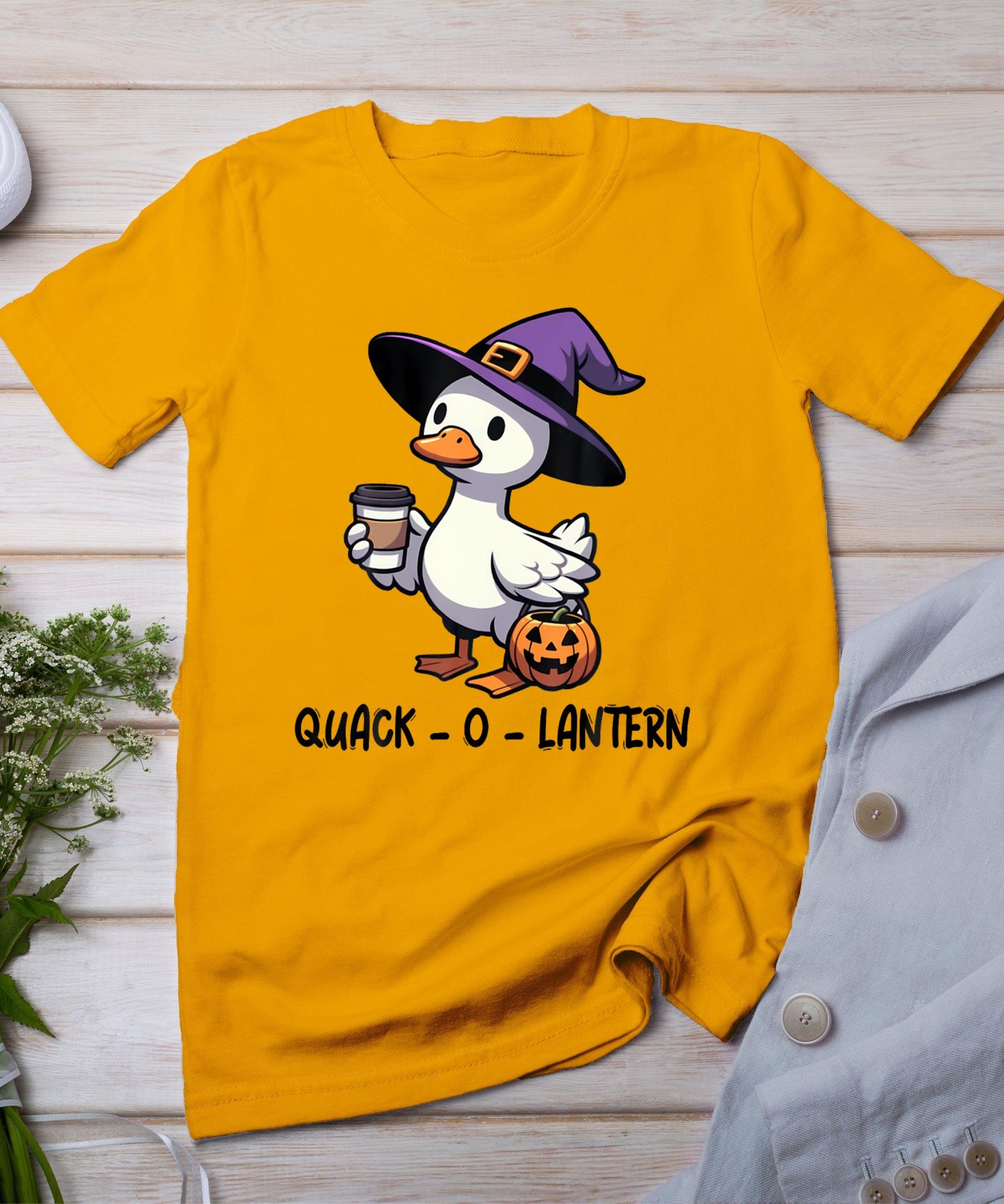 Goose Halloween Spooky Season Funny Goose Quack O Lantern T-Shirt