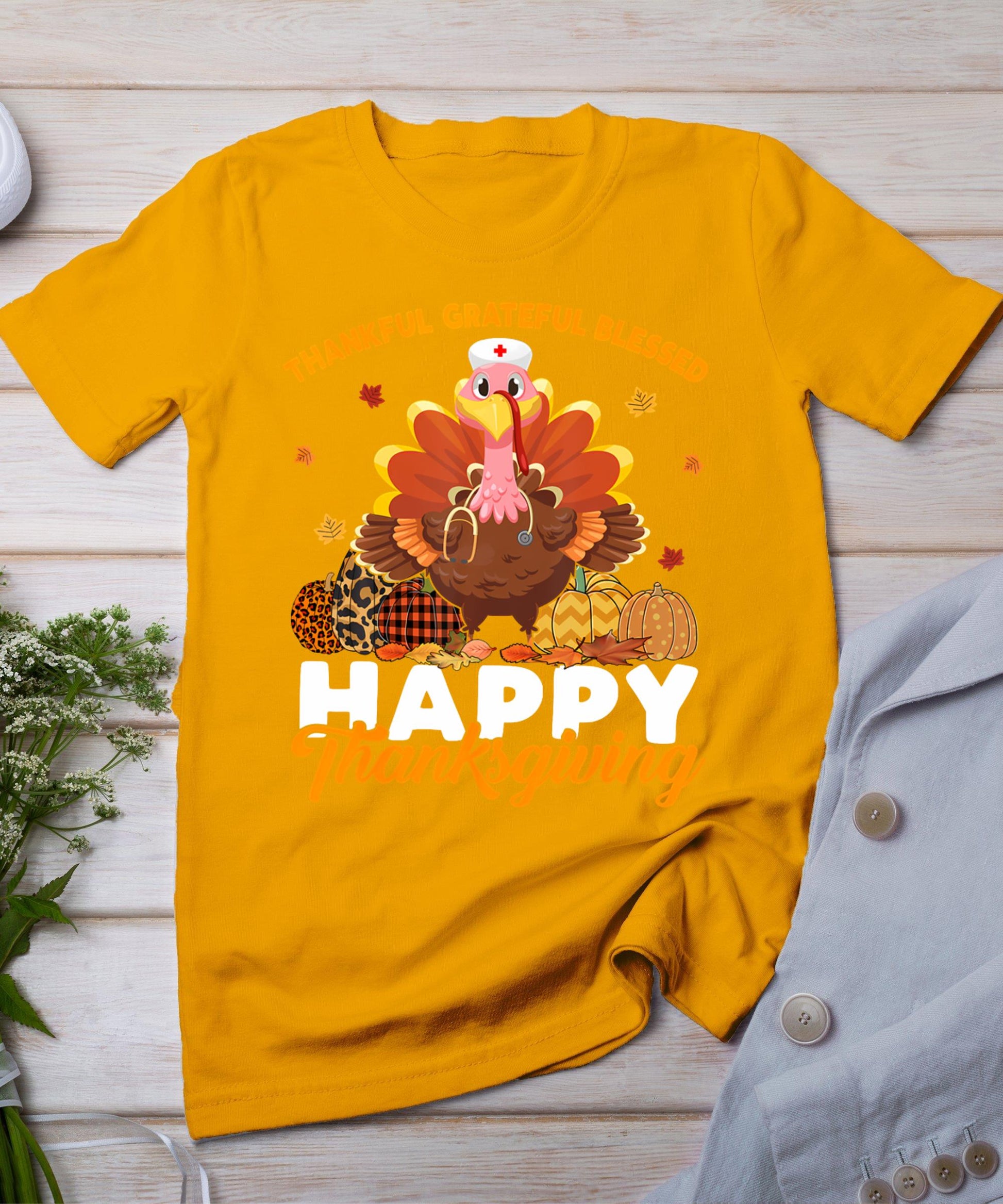 Turkey Nurse Life Thanksgiving Holiday Fall Nursing Scrub Er T-Shirt