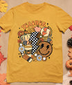 Fall Teacher Retro Teacher Life Autumn Thanksgiving Womens T-Shirt