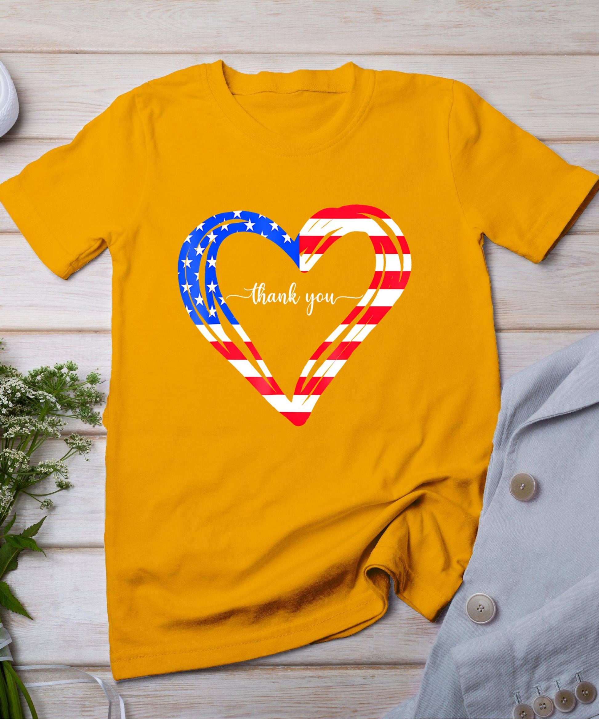 Thank You For Your Services Patriotic - Heart Veterans Day T-Shirt