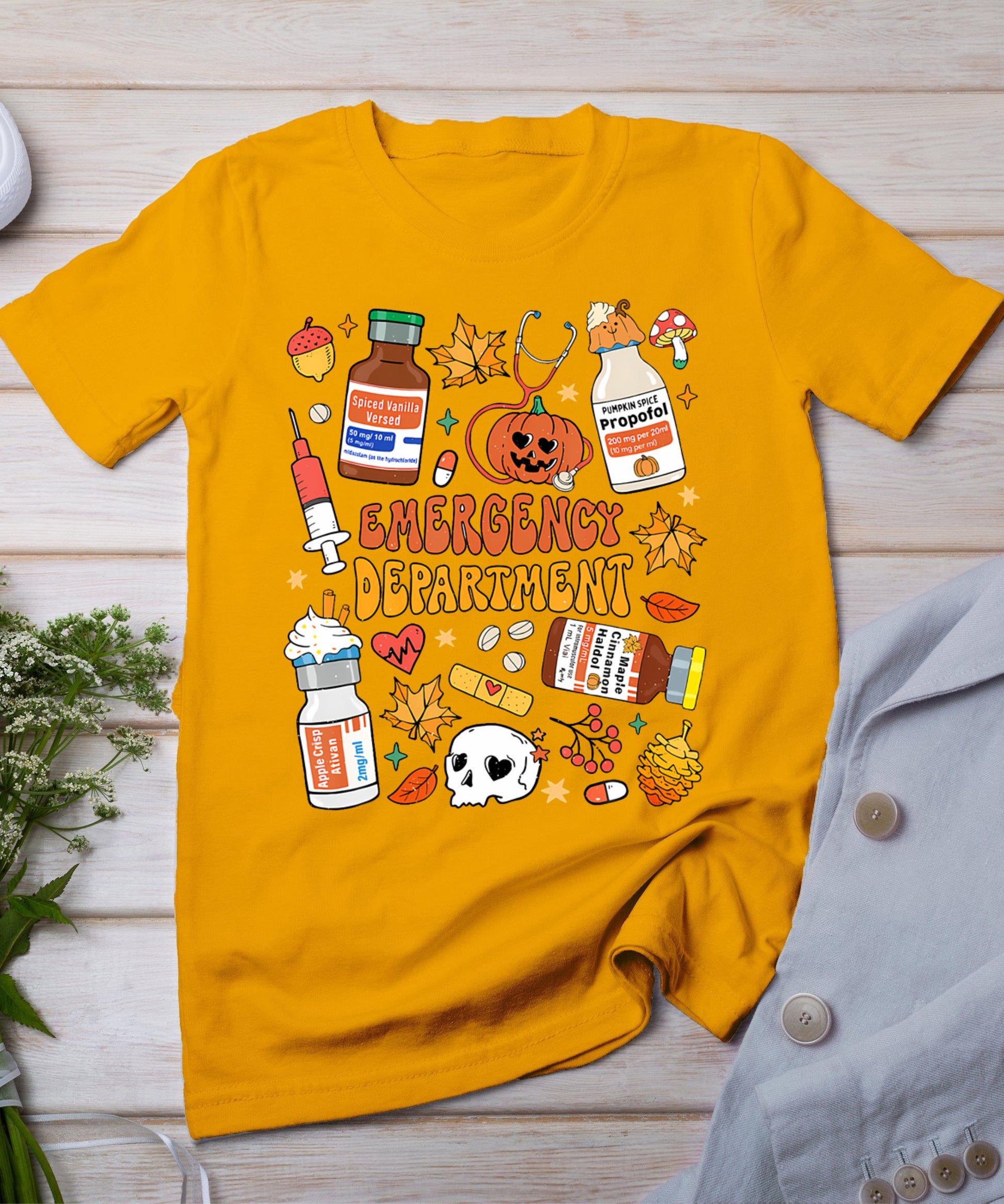 Emergency Department Funny Er Nurse Halloween Spooky Season T-Shirt