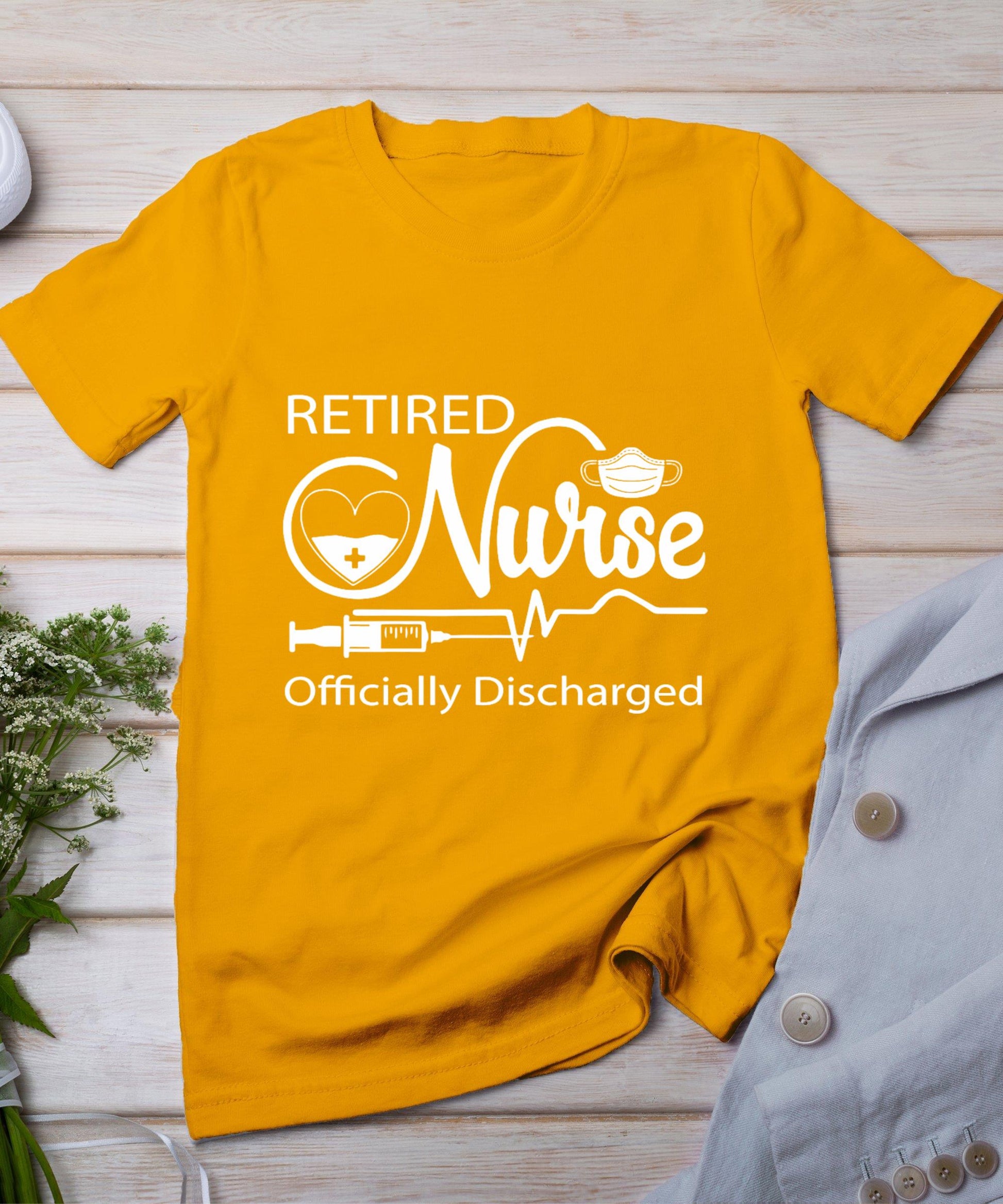 Retired Nurse Officially Discharged Retirement Party Gift T-Shirt