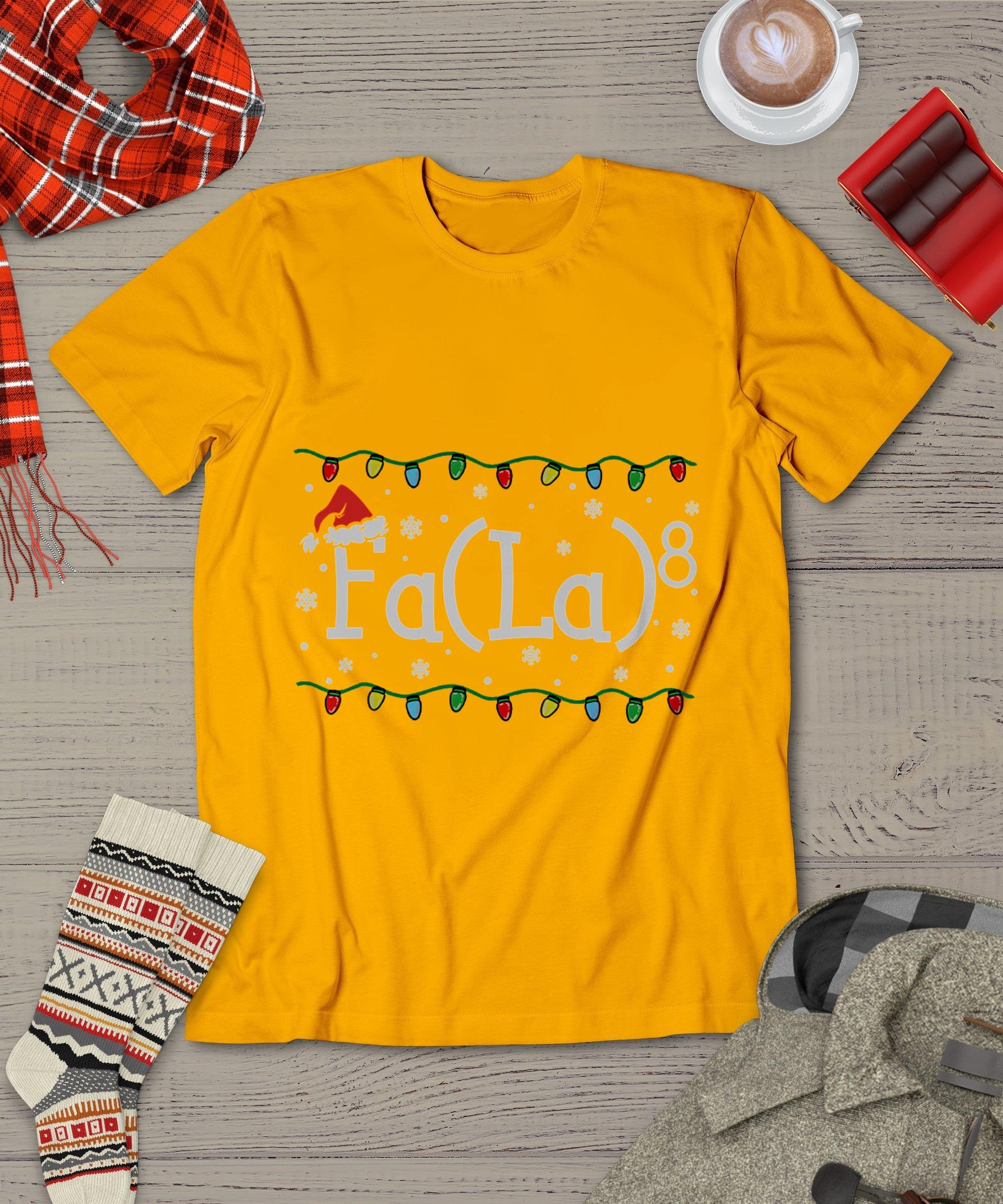 Fa (La)8 Funny Christmas Santa Fa La Math Teacher Student T-Shirt