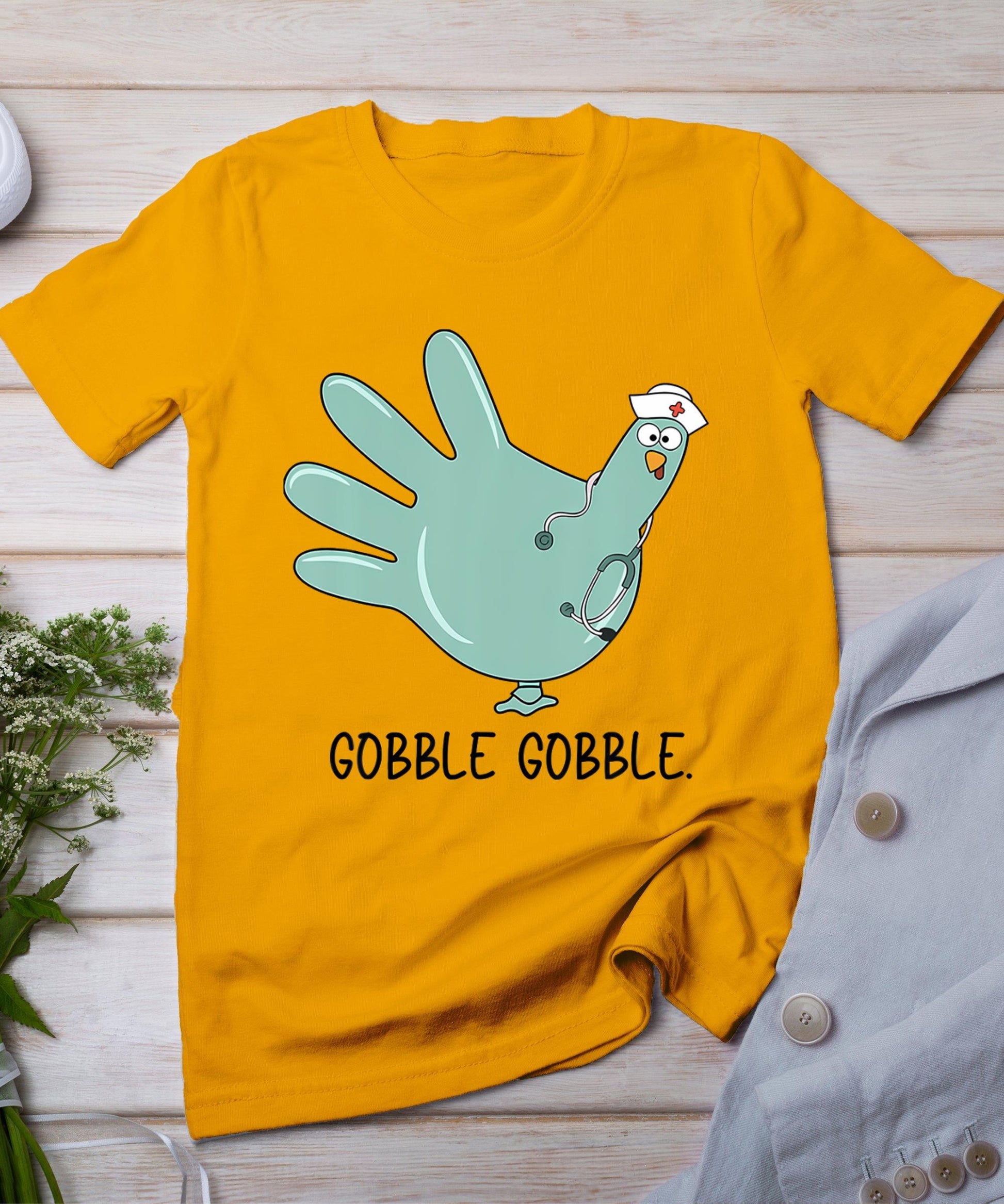 Turkey Glove Thanksgiving Gobble Nurse Thanksgiving Fall T-Shirt