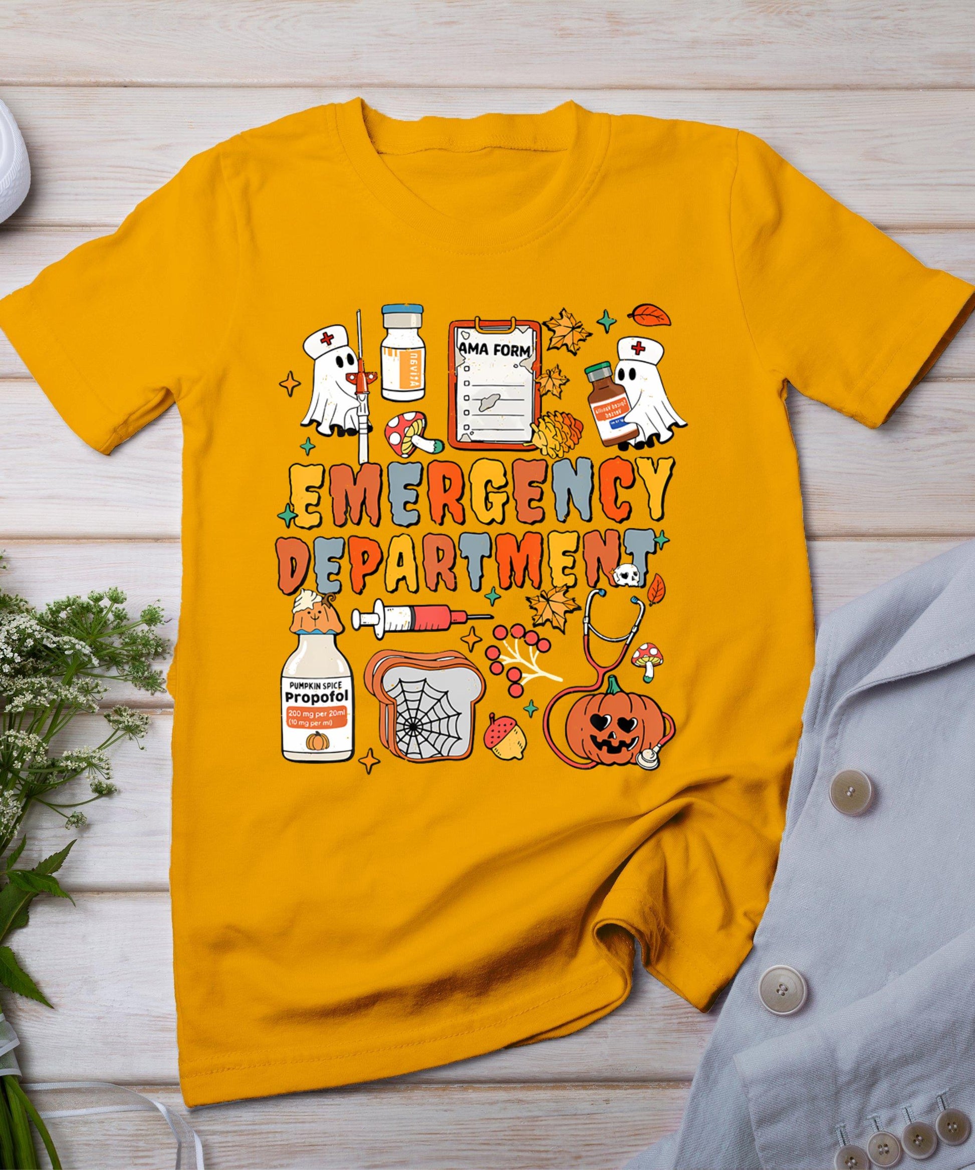 Emergency Department Funny Er Nurse Halloween Spooky Season T-Shirt