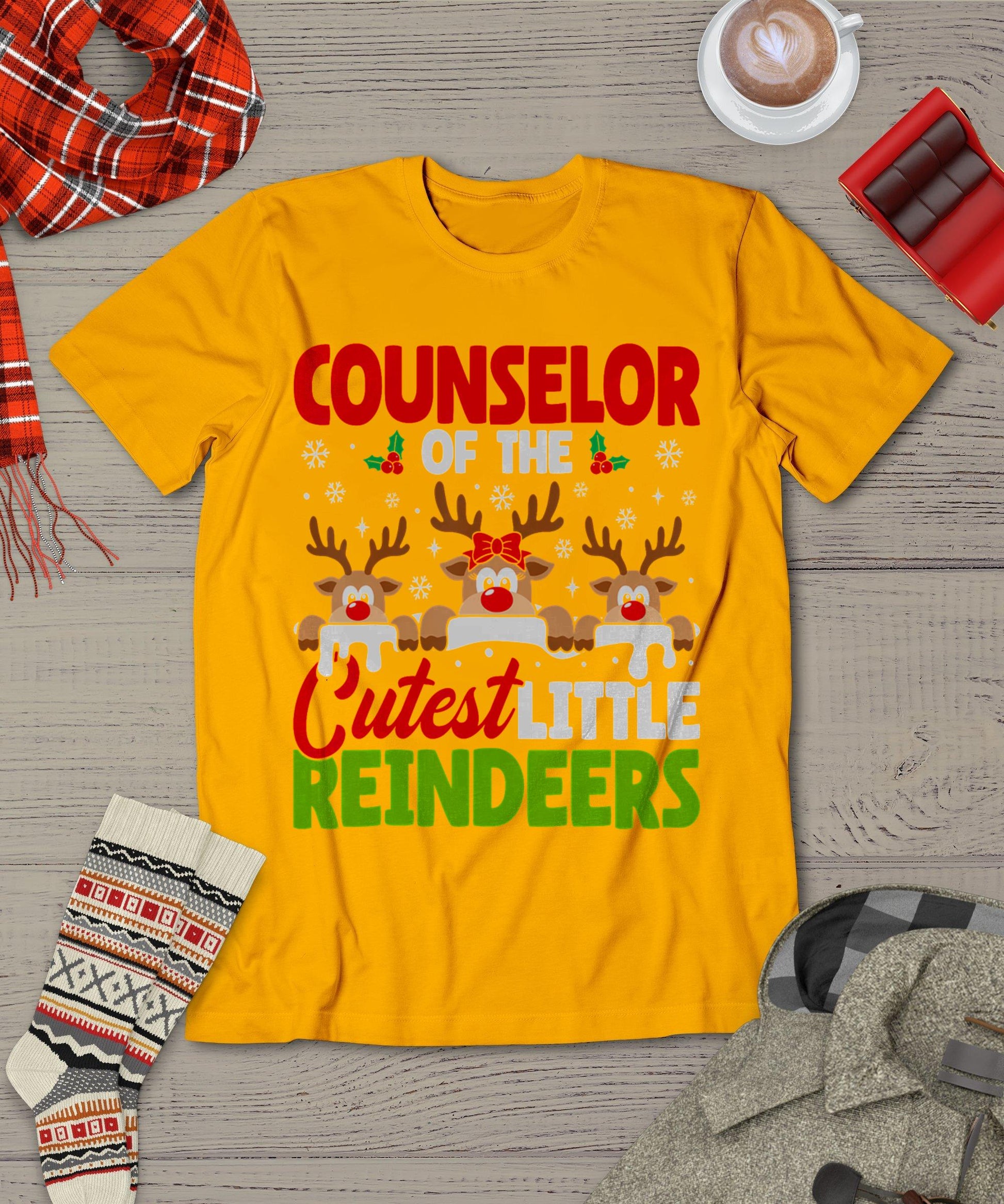 Counselor Of The Cutest Reindeers Christmas Counselor T-Shirt