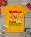 Counselor Of The Cutest Reindeers Christmas Counselor T-Shirt